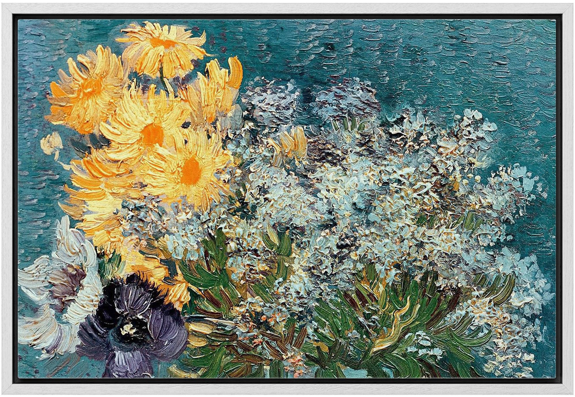 Wall26 Framed Canvas Print Wall Art Flower Bouquet By Vincent Van Gogh Nature Wilderness Illustrations Modern Art Decorative Flo