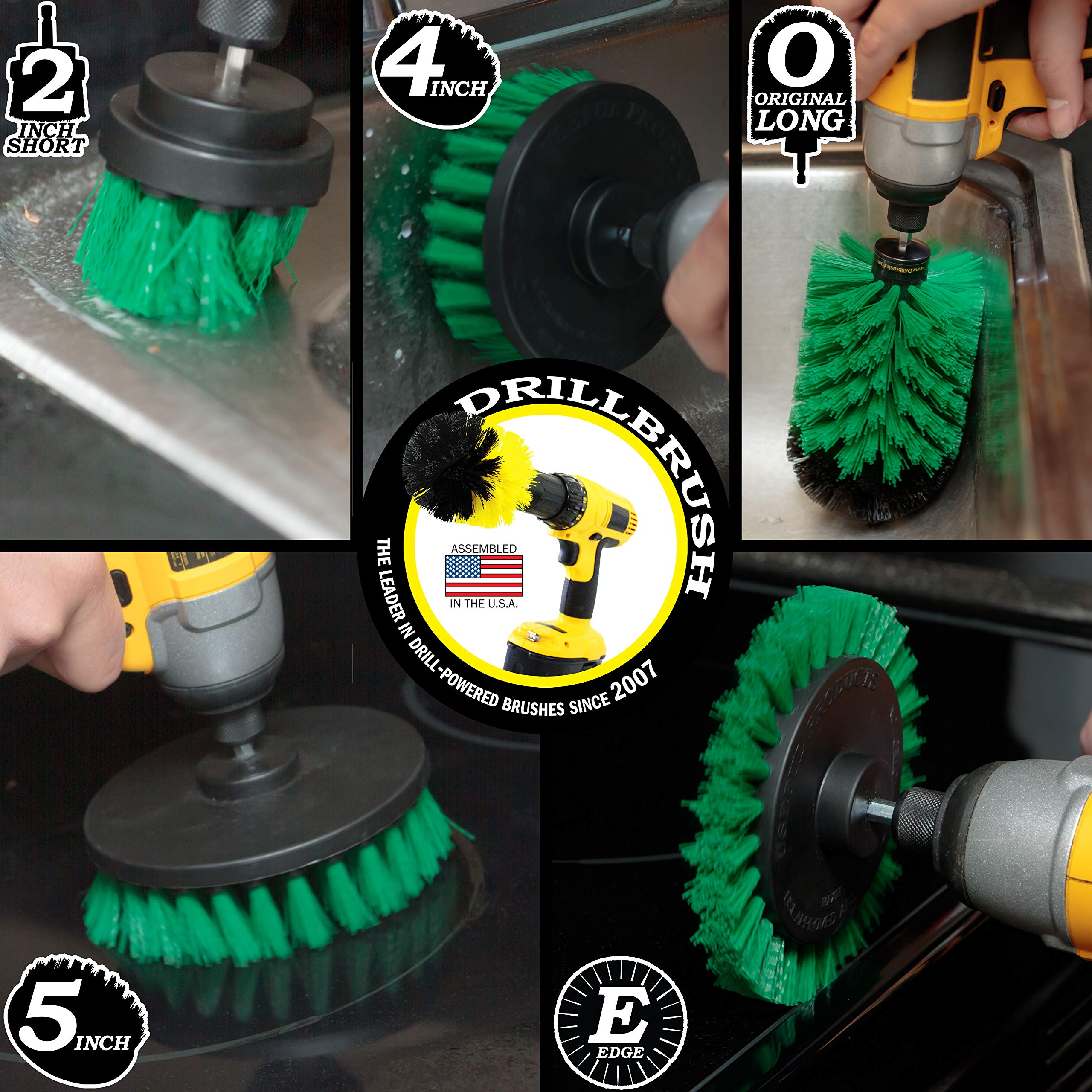 Rotating Nylon Spin Scrubber - Oven Cleaner Brush Set - Kitchen Cleaning Supplies - Gap Cleaning Brush - Grout Cleaner Brush - W
