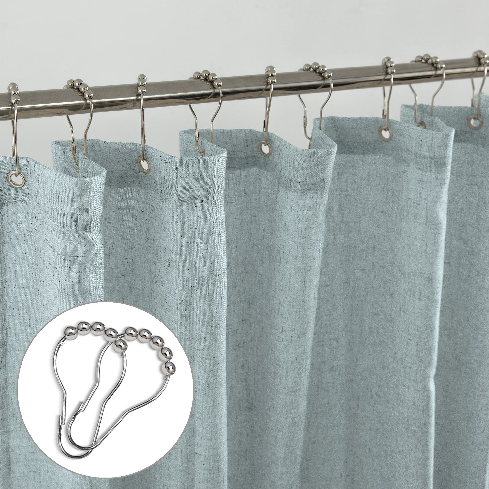 Koufall Kids Shower Curtain For Bathroom,Sea Life Theme Unisex Small Stall Size Mermaid Shower Curtain Set With Hooks,36 X 72 In