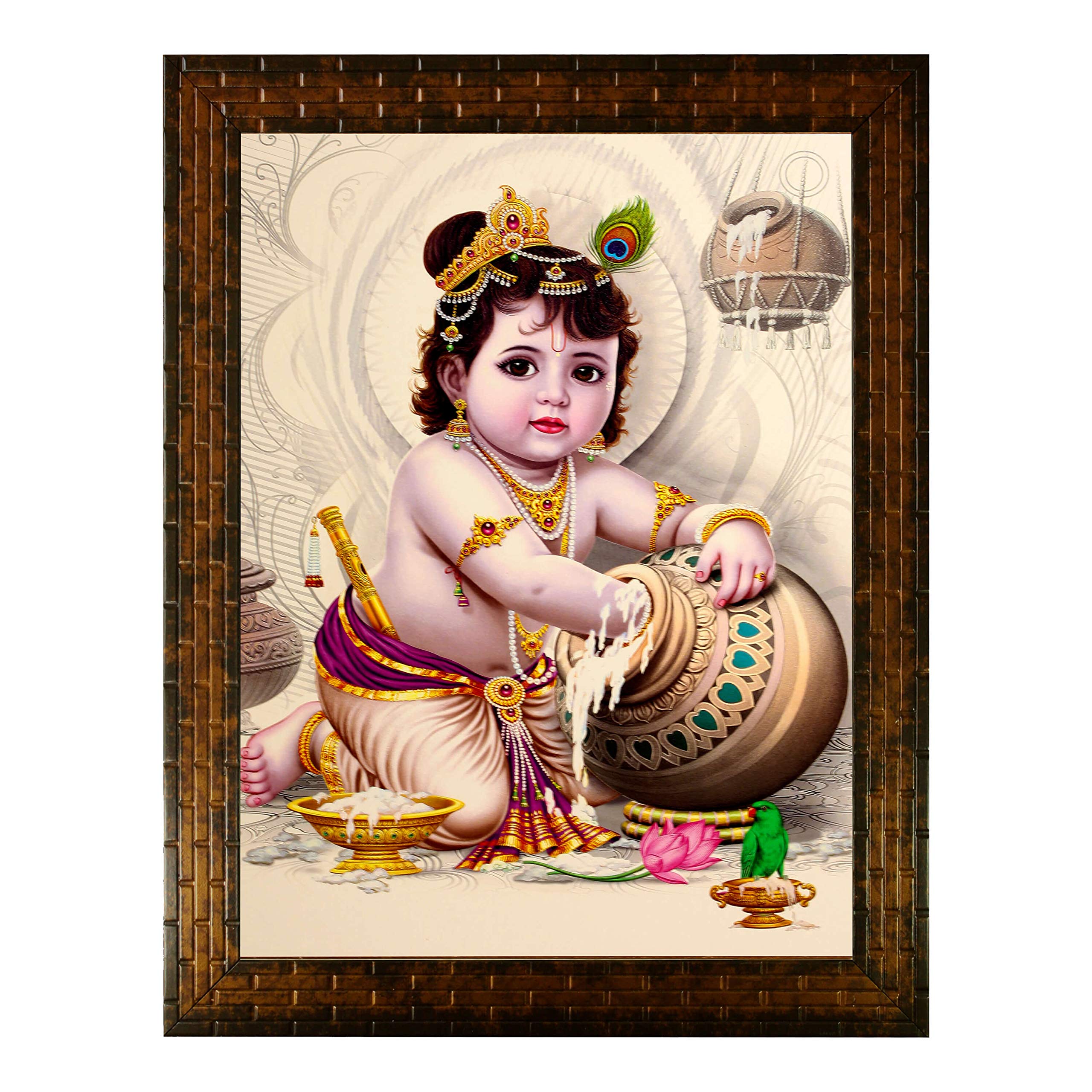 Indianara Religious Paintings Painting -Synthetic Wood, 27X30.5X1Cm, Multicolour (Gb1)