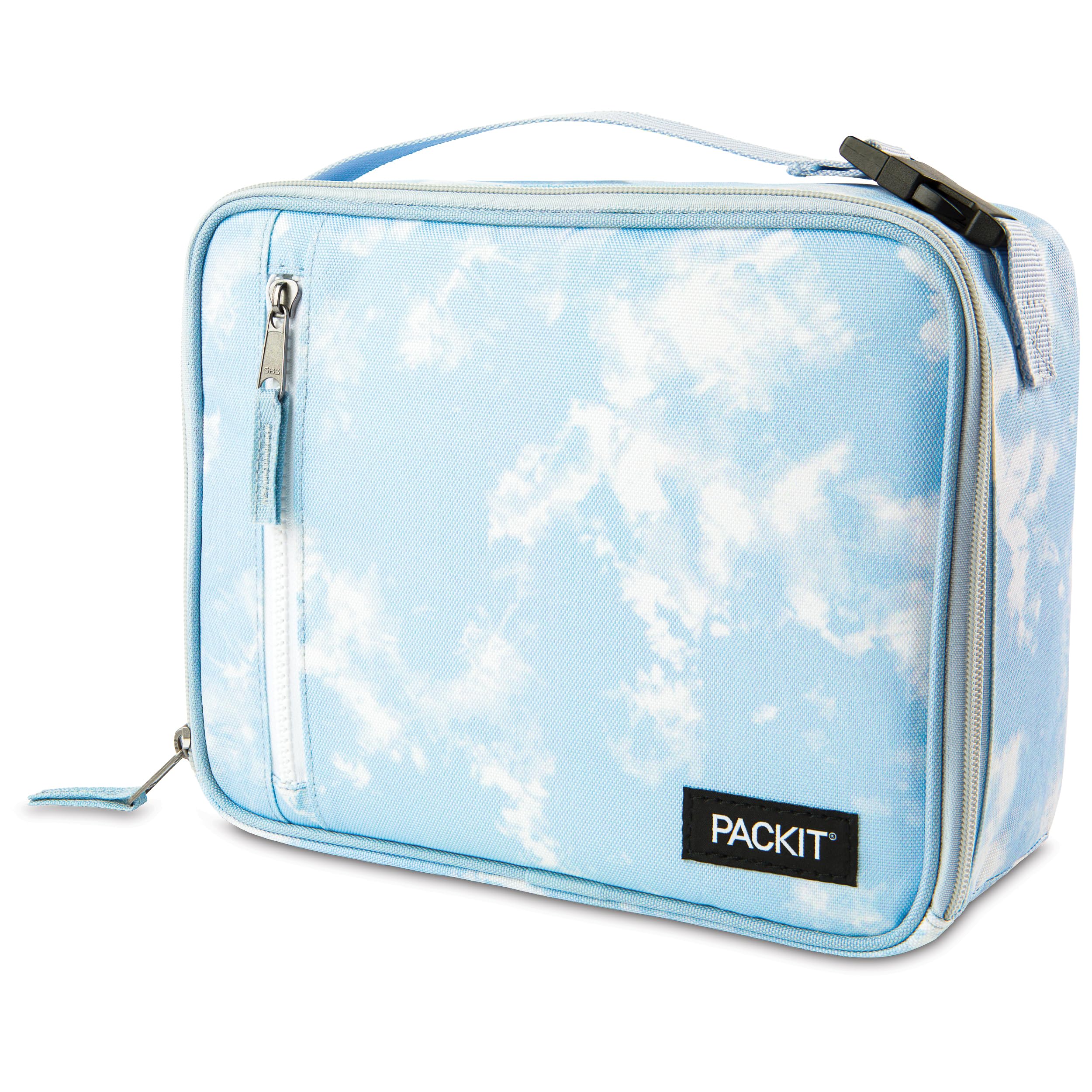 Packit Freezable Classic Lunch Box, Blue Sky, Built With Ecofreeze Technology, Collapsible, Reusable, Zip Closure With Zip Front
