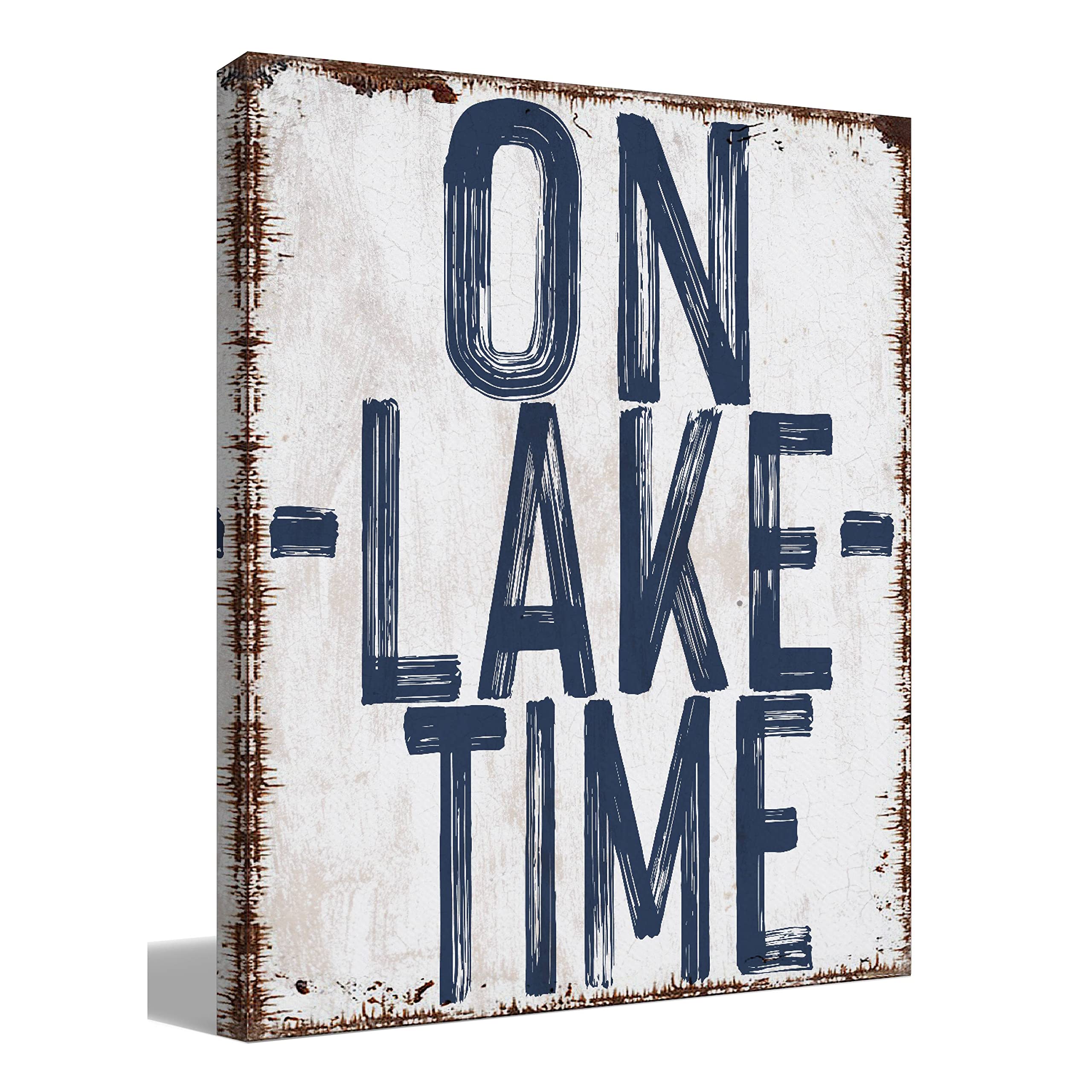 Vintage On Lake Time Canvas Wall Art Prints Decor For Home Bedroom Living Room Lake House Room Porch