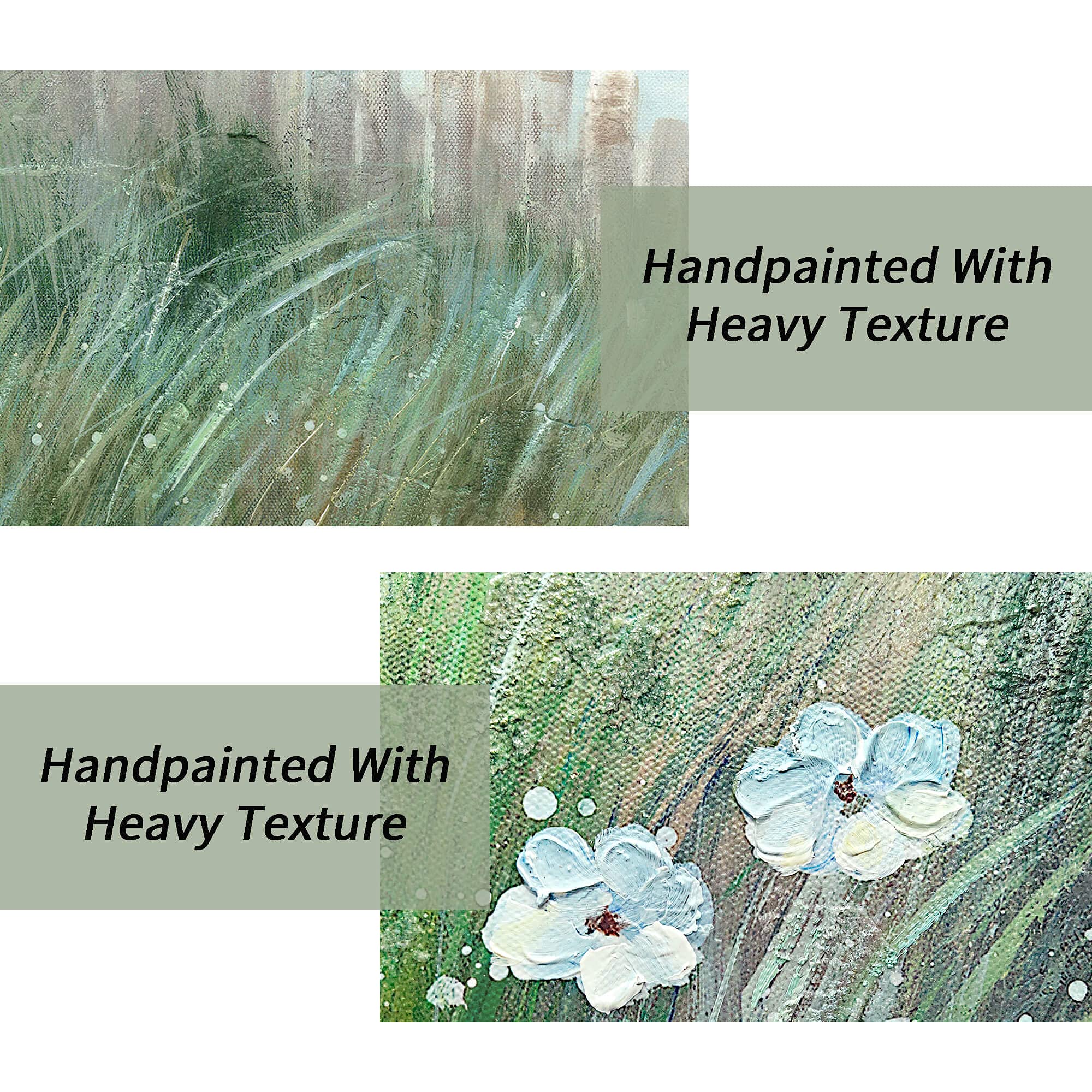 Wallsup Decor Abstract Beach Coastal Painting Canvas: Flower & Straw With Blue Sky Wall Art Seascape Artwork Picture For Living