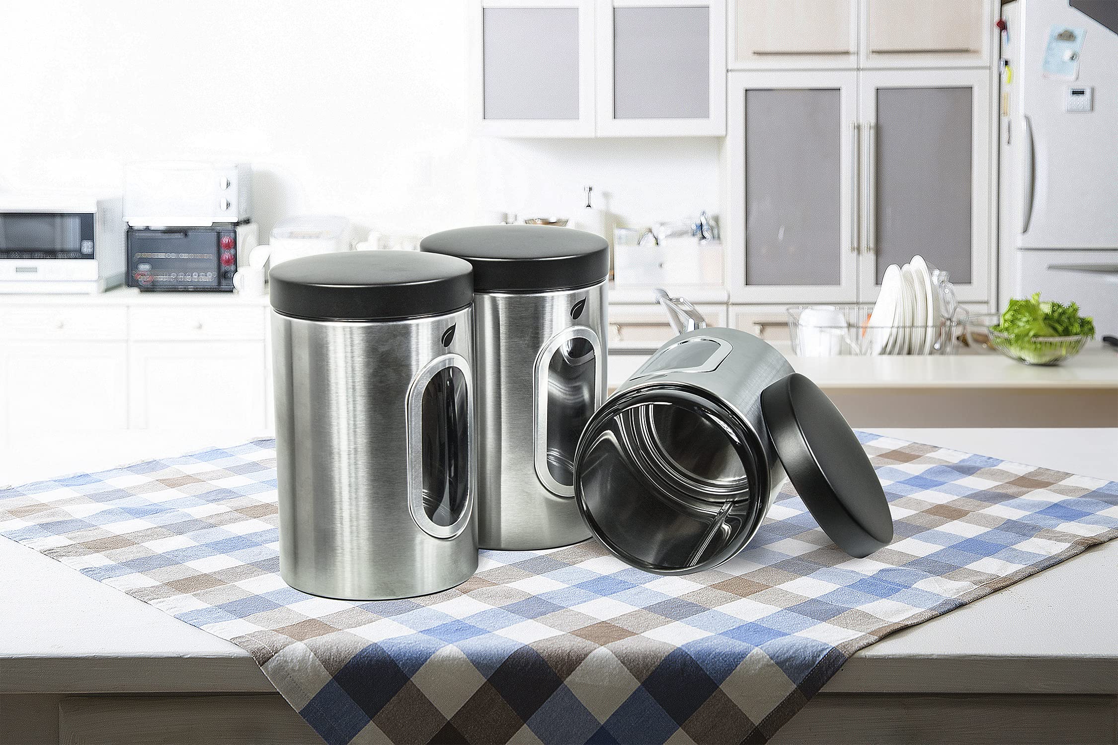 Self-Care Stainless Kitchen Canisters - Modern Kitchen Decoration Of Canister Set With Multiple Preservation Purposes By Tight S