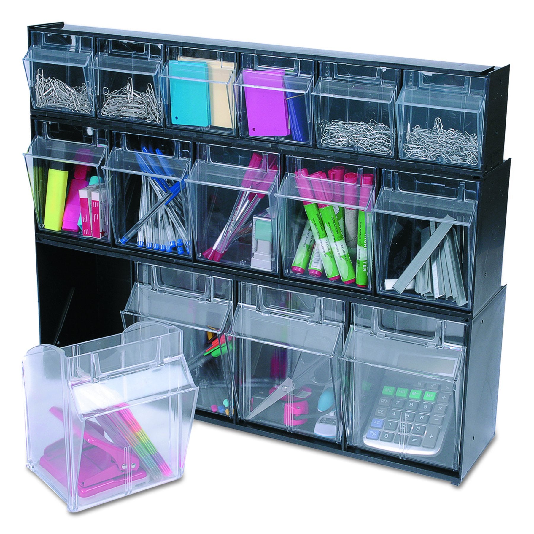 Def Wholesale Case Of 5 - Deflect-O Interlocking Tilt Bin Storage Systems-Interlocking Tilt Bin Sys.,5 Bins,23-5/8''X5-1/4 X6-1/