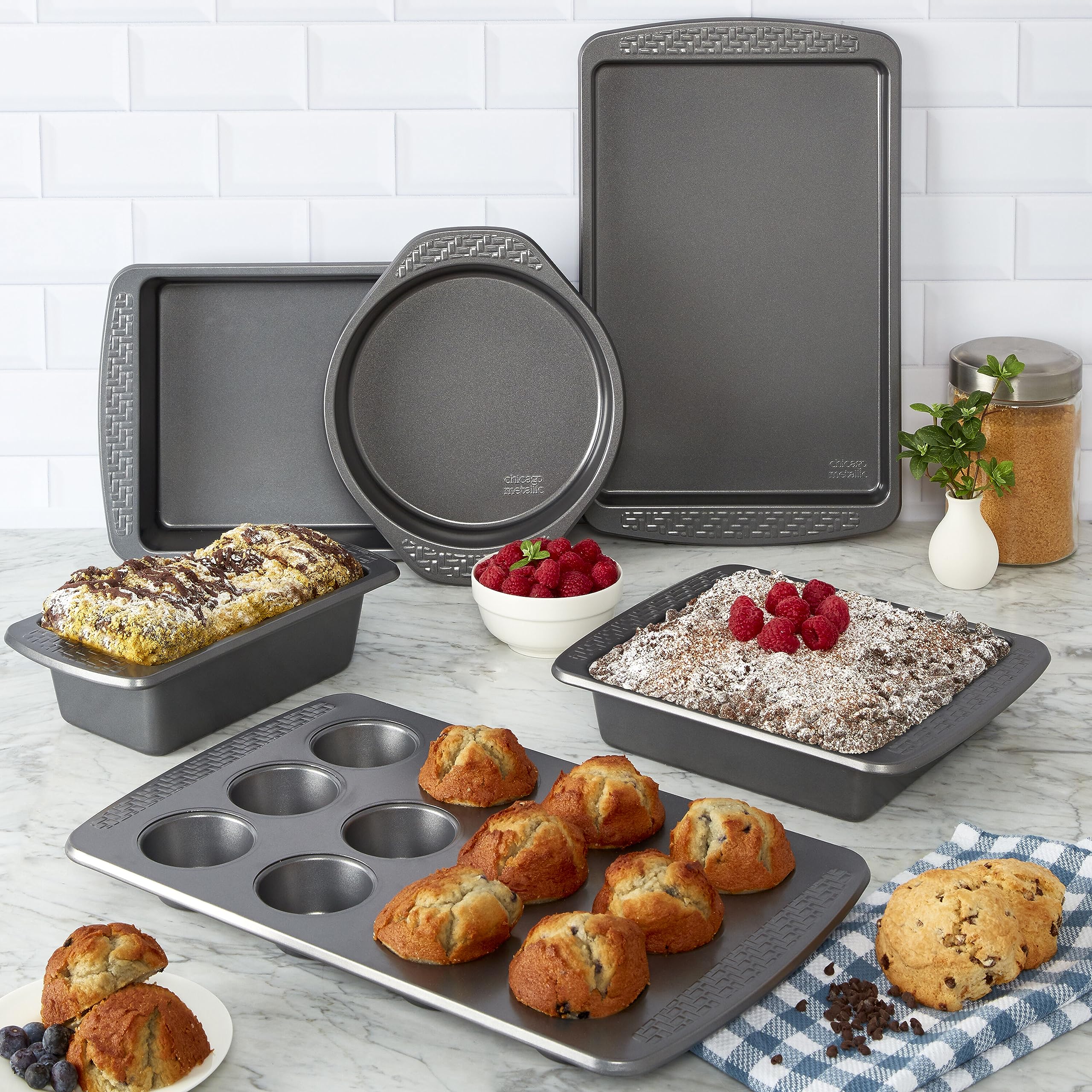 Chicago Metallic Everyday Non-Stick Large Baking Cookie Sheet. Perfect For Making Cookies, One-Pan Meals, Roasted Vegetables, An