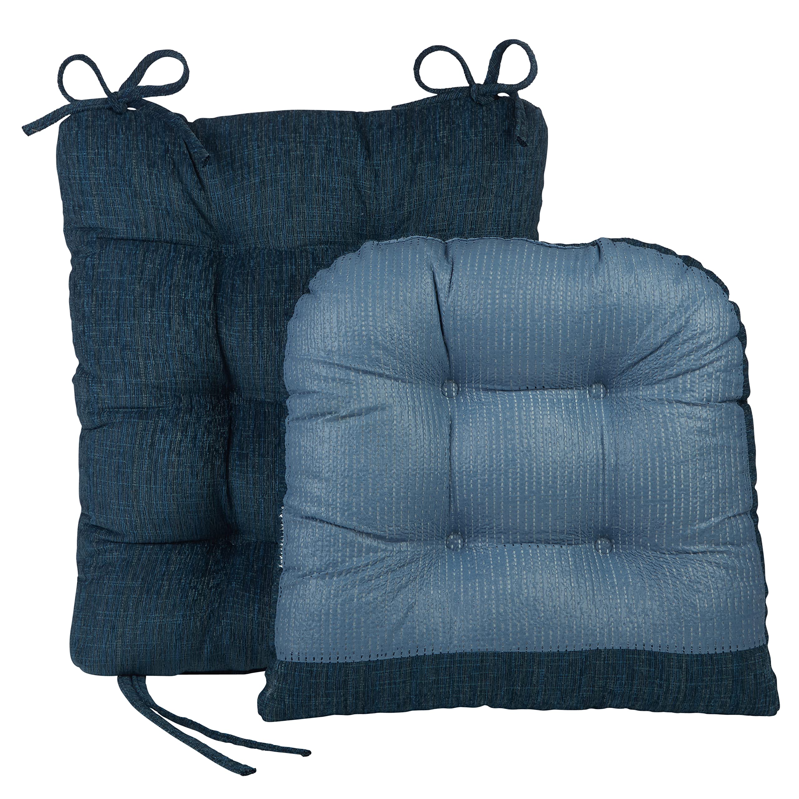 The Gripper Twill Jumbo Xl Non-Slip Rocking Chair Cushion Set With Thick Padding, Includes Seat Pad & Back Pillow With Ties For
