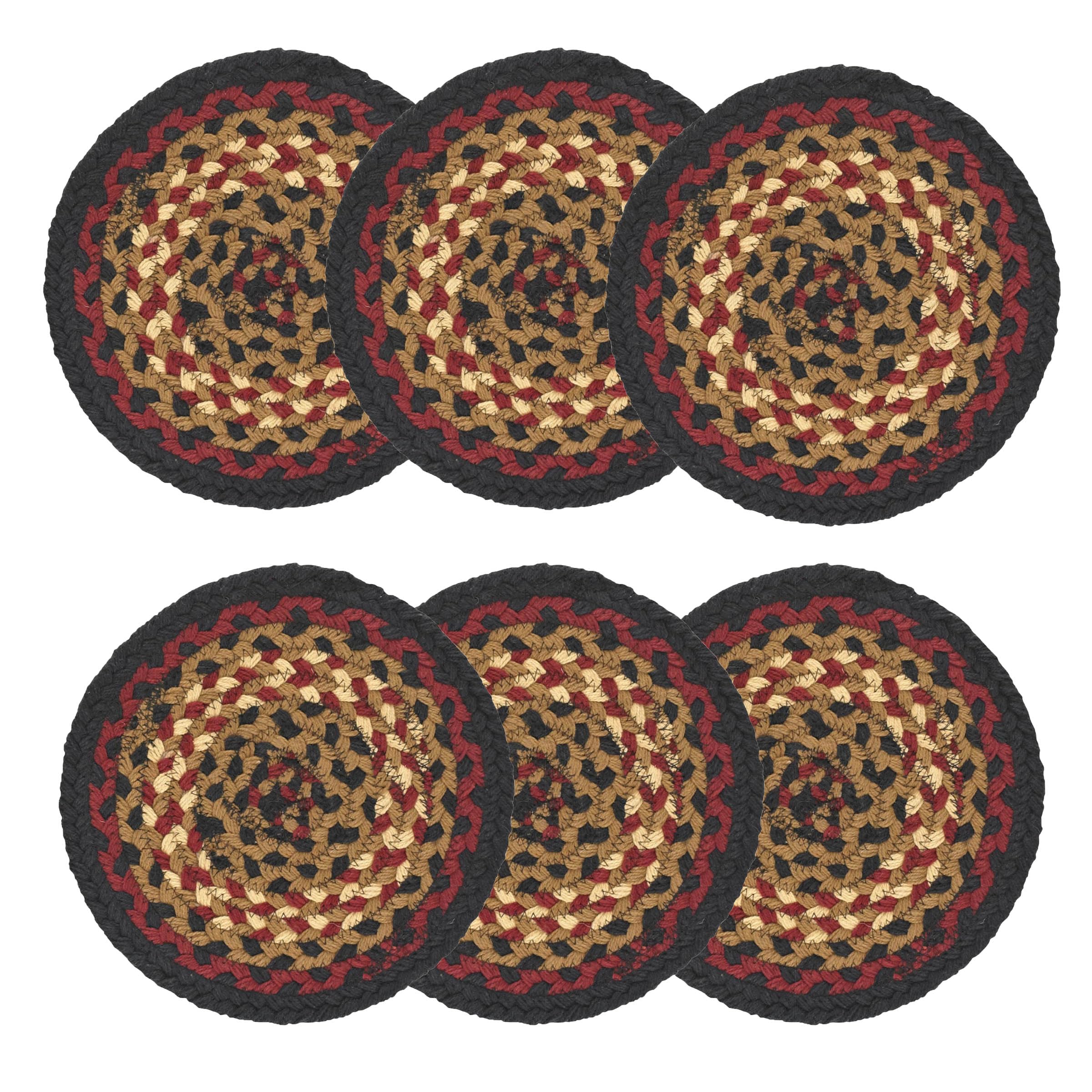 Park Designs Folk Art Braided Trivet Set Of Six 8'' Dia