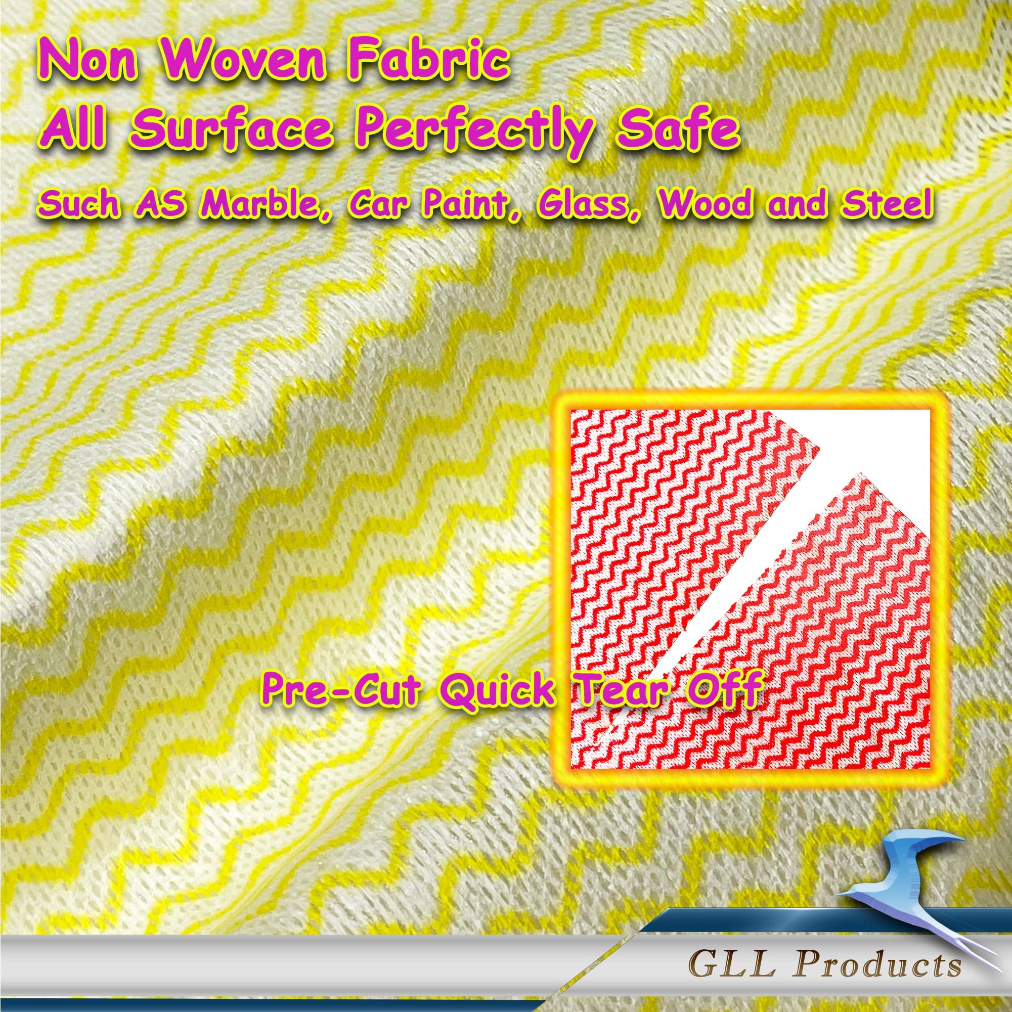 GLL Disposable Cleaning Cloths Wipe Roll, Dish Wash Cloths, Cleaning Washcloth Towel for Kitchen Bathroom Furniture and Car (Pac