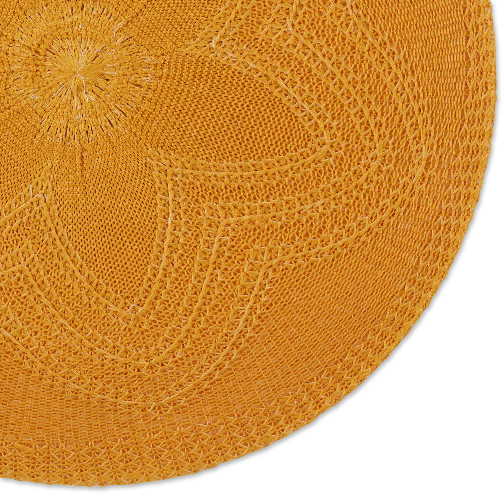 DII Honey Gold Floral Woven Round Placemat (Set of 6)