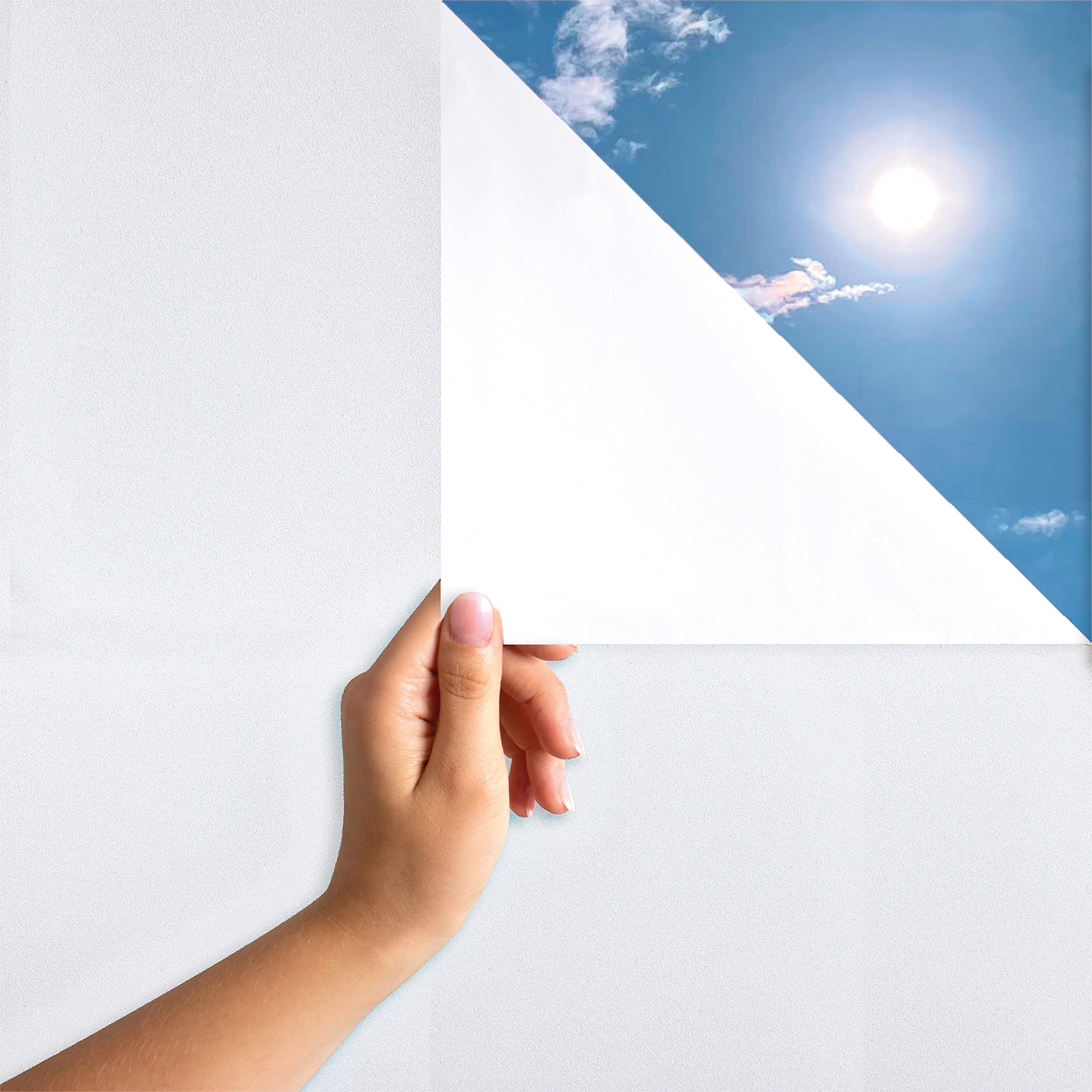 Marapona Window Privacy Film - White Static-Adhesive Window Film 465X787 Inch] High Privacy Window Film - Static Window Film - F