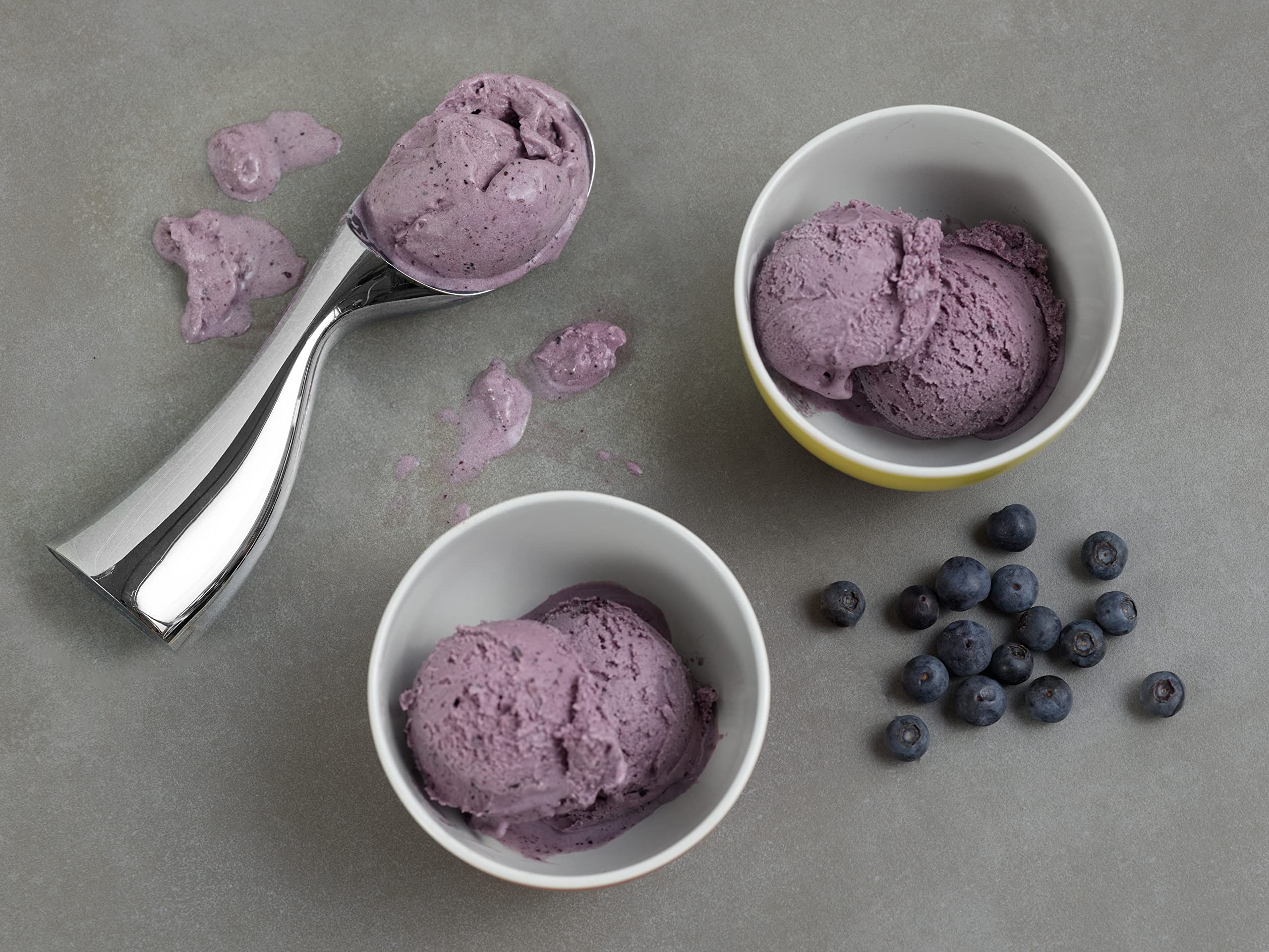 Nambe Ice Cream Skoop - Heavy Duty Zinc Alloy Scoop, Ergonomic Easy-Grip, 7.5-Inch, Silver, Dishwasher Safe, Model MT0669