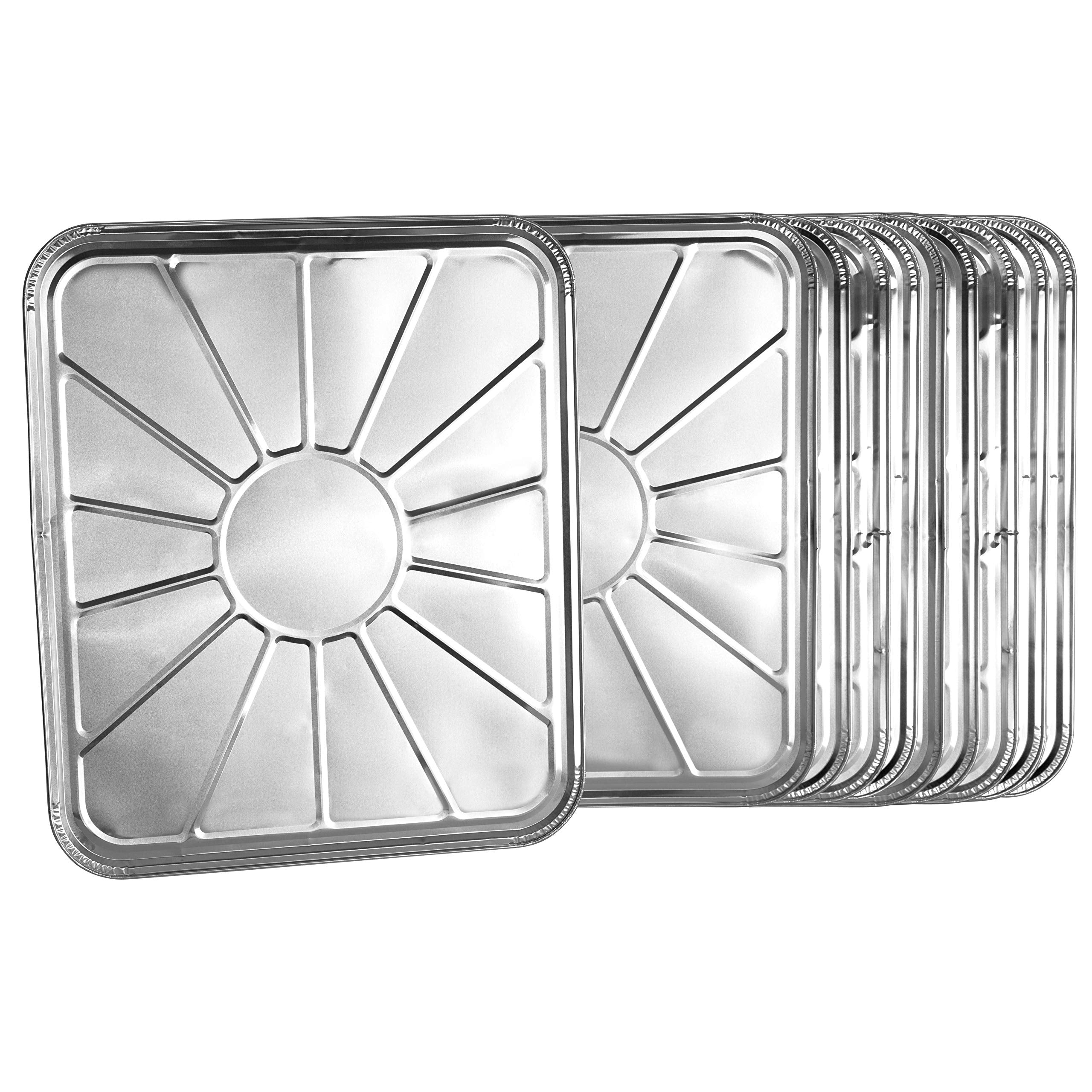 PLASTICPRO Disposable Foil oven liner Reusable Oven Drip Pan - Tray for Cooking and Baking Pack of 10