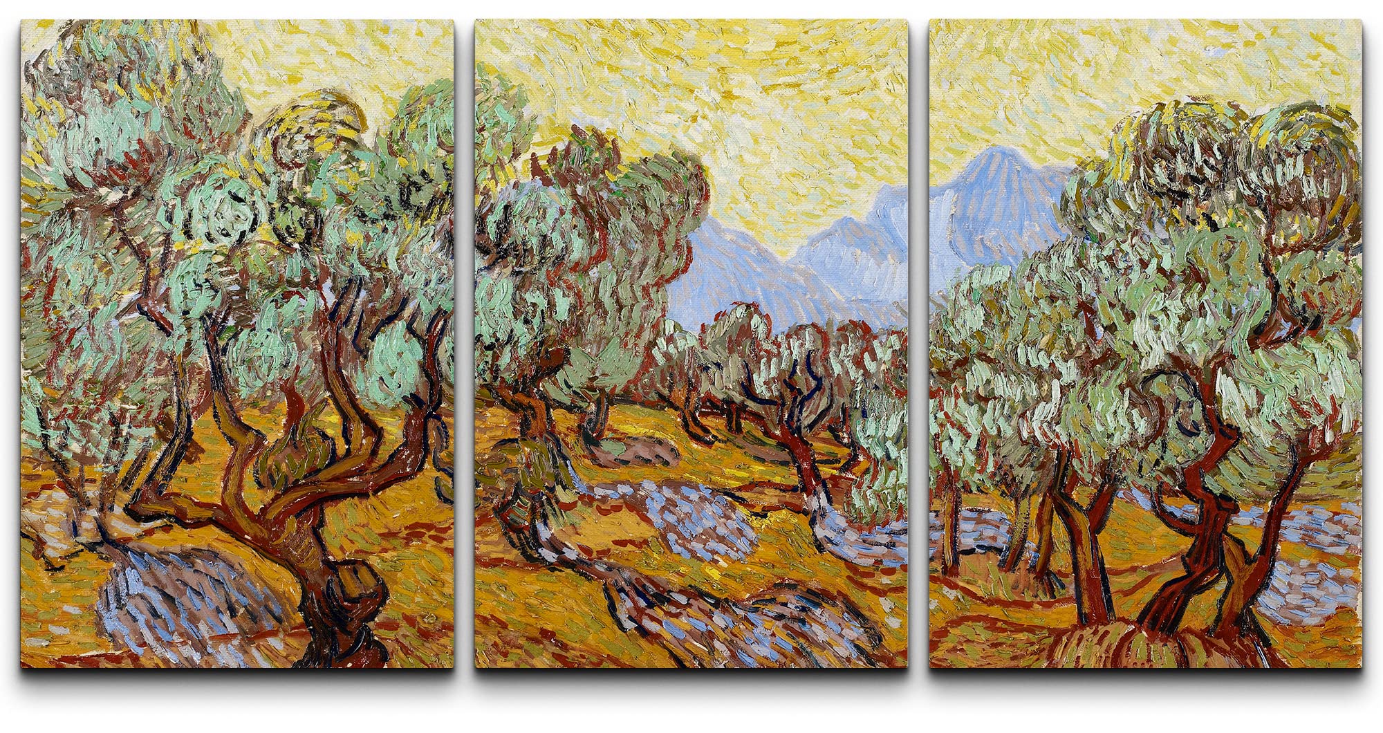 Wall26 Canvas Print Wall Art Set Olive Trees By Vincent Van Gogh Nature Wilderness Illustrations Fine Art Relax/Calm Multicolor