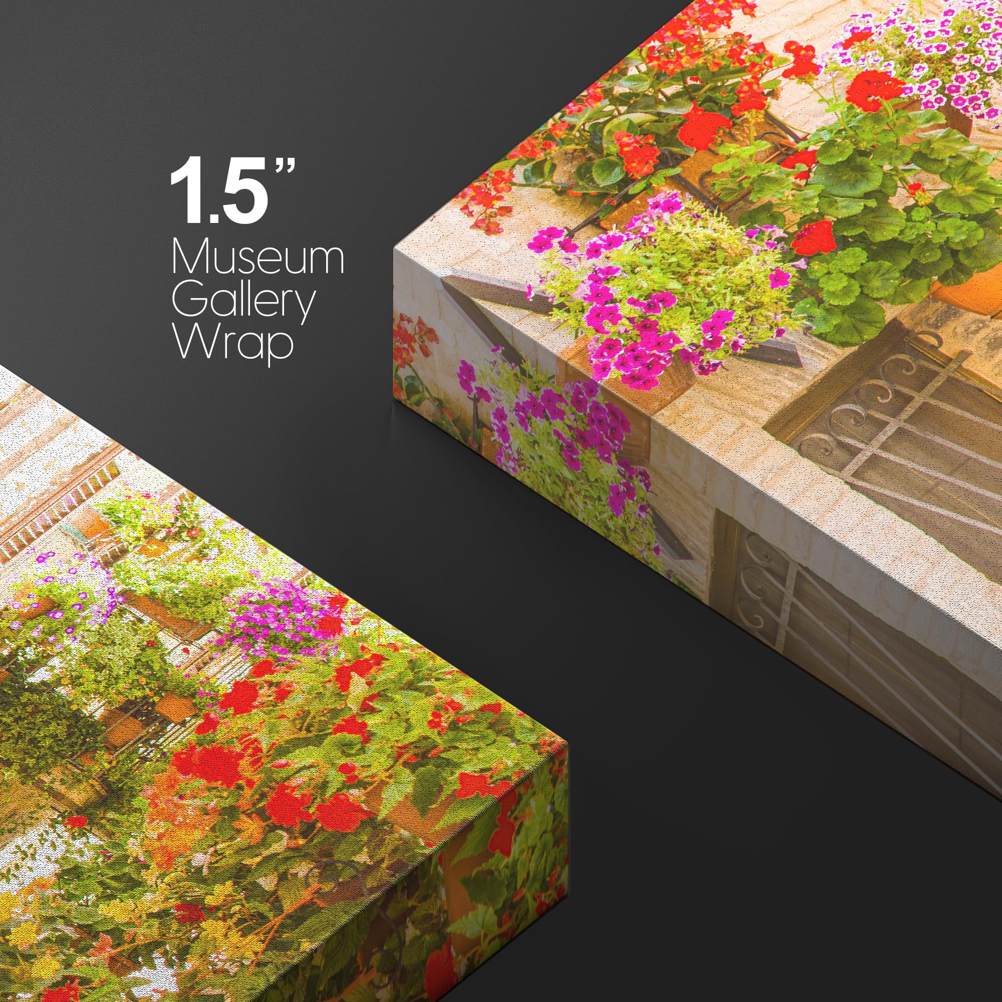 Wall26 Canvas Print Wall Art Floral Botanical Garden European Village Nature Wilderness Photography Realism Rustic Scenic Landsc