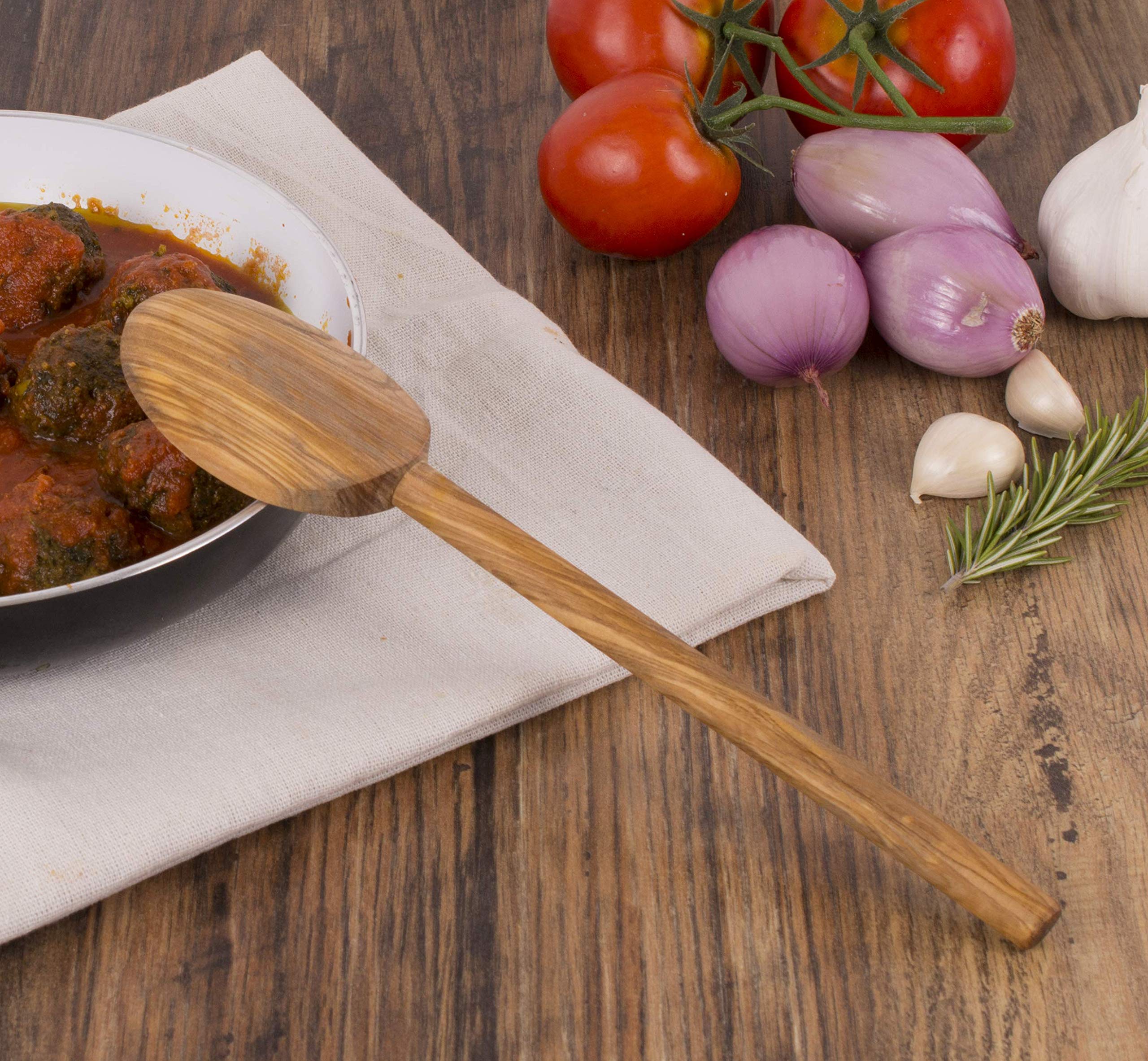Eddingtons Italian Olive Wood Cooking Spoon, Handcrafted In Europe, 10-Inch
