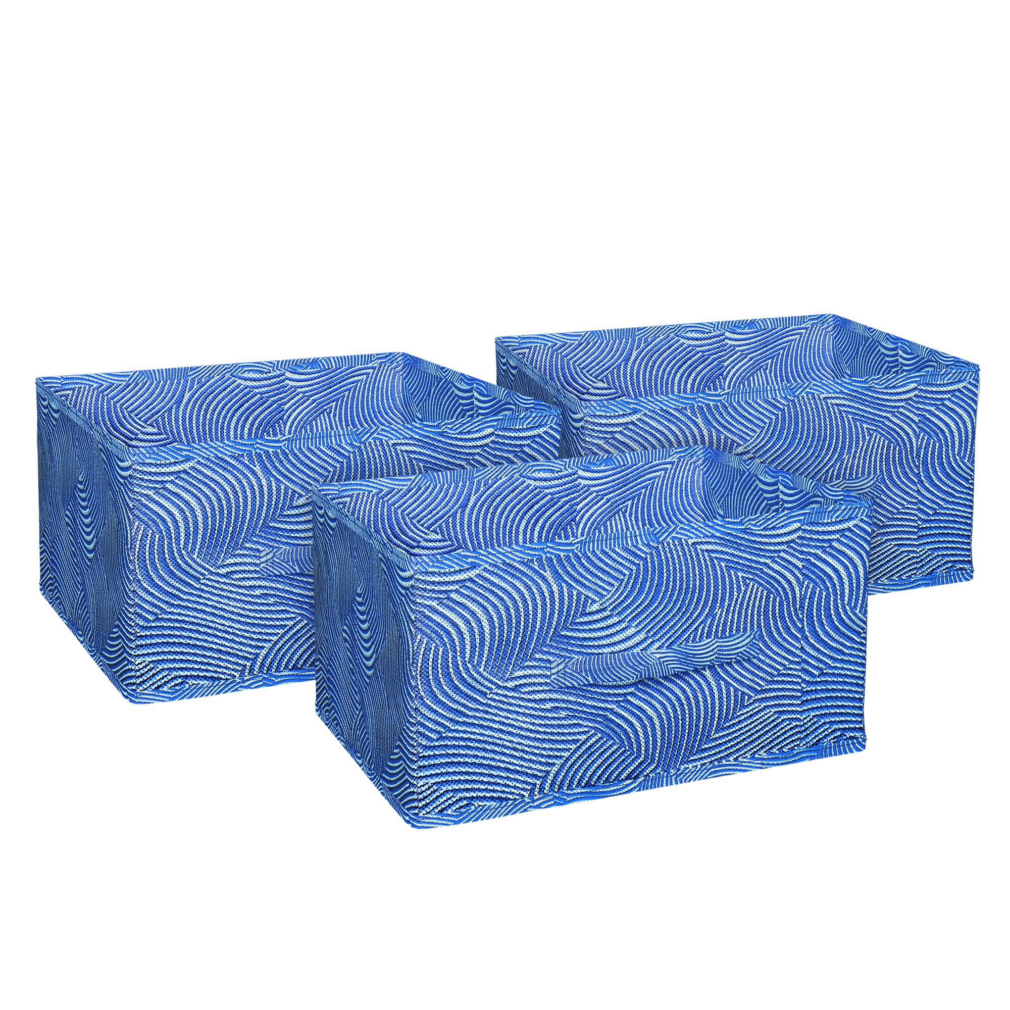 Kuber Industries Laheriya Print Non Woven Fabric 3Replacement Drawer Storage And Cloth Organizer Unit For Closet (Blue)Kubmart