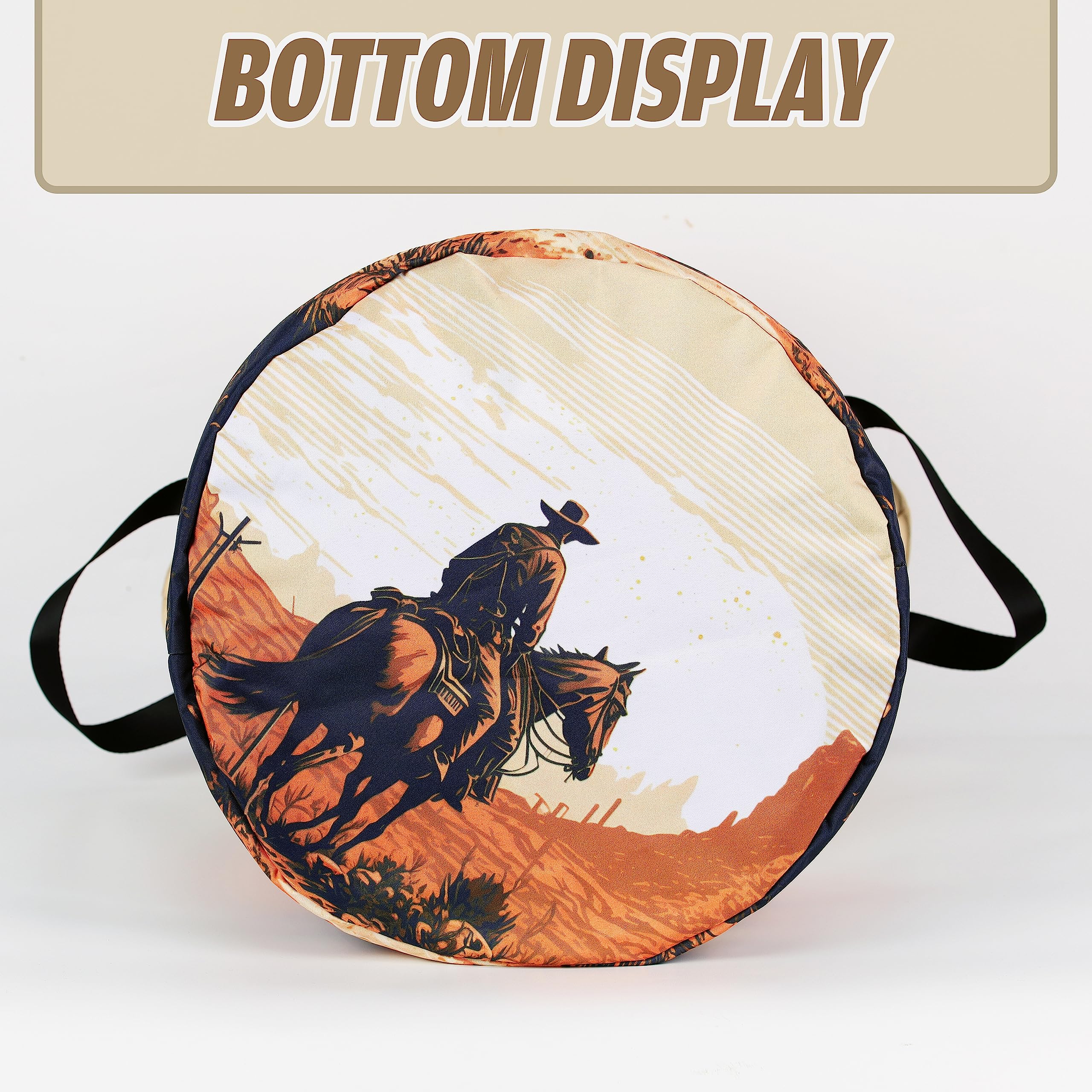 Western Cowboy Laundry Basket Desert Riding Foldable Oxford Cloth Funny Tote Bag Laundry Hamper Clothes Storage Bucket Organizer