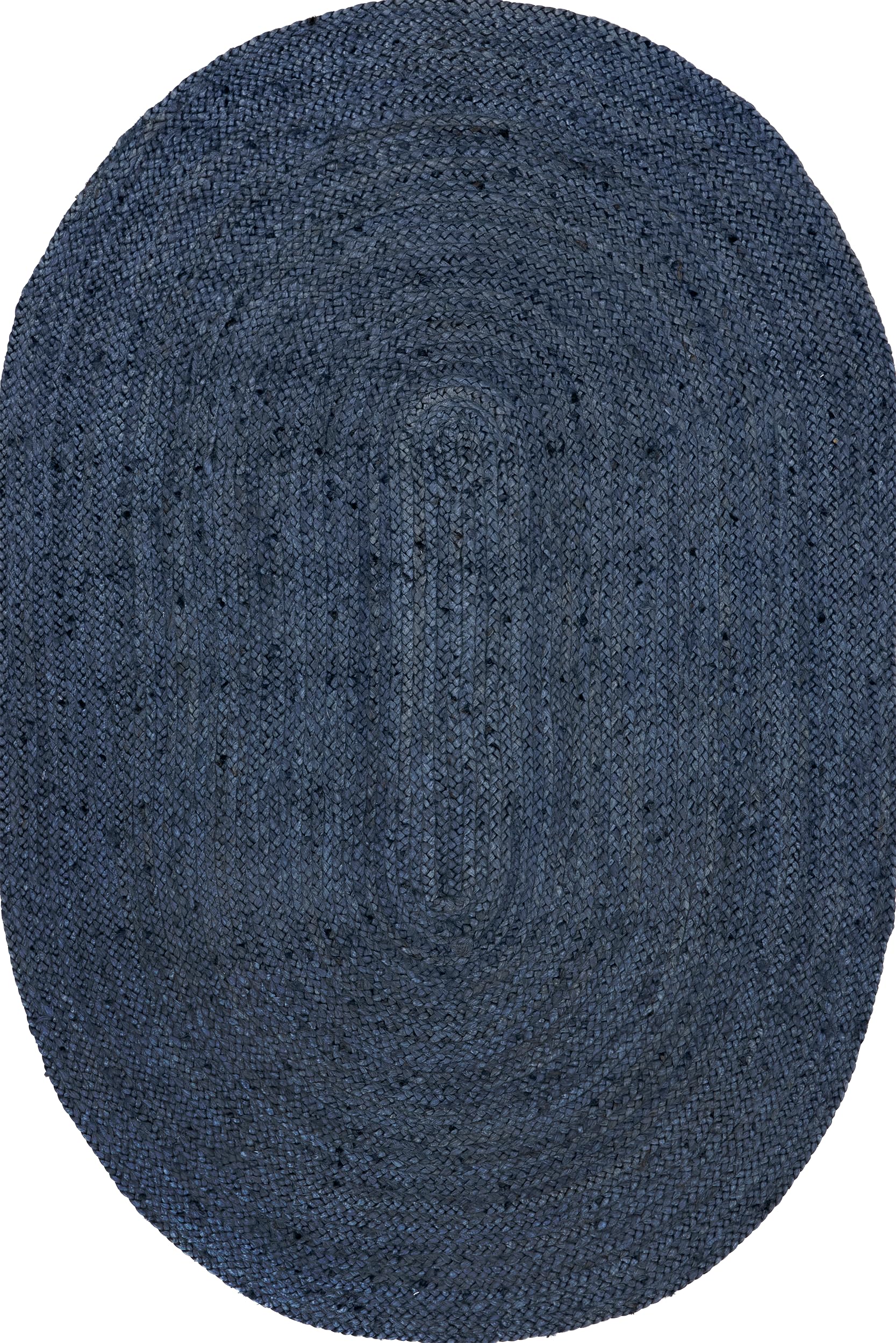 nuLOOM Oval 3x5 Rigo Jute Hand Woven Area Rug, Navy, Solid Farmhouse Design, Natural Fiber, For Bedroom, Living Room, Dining Roo