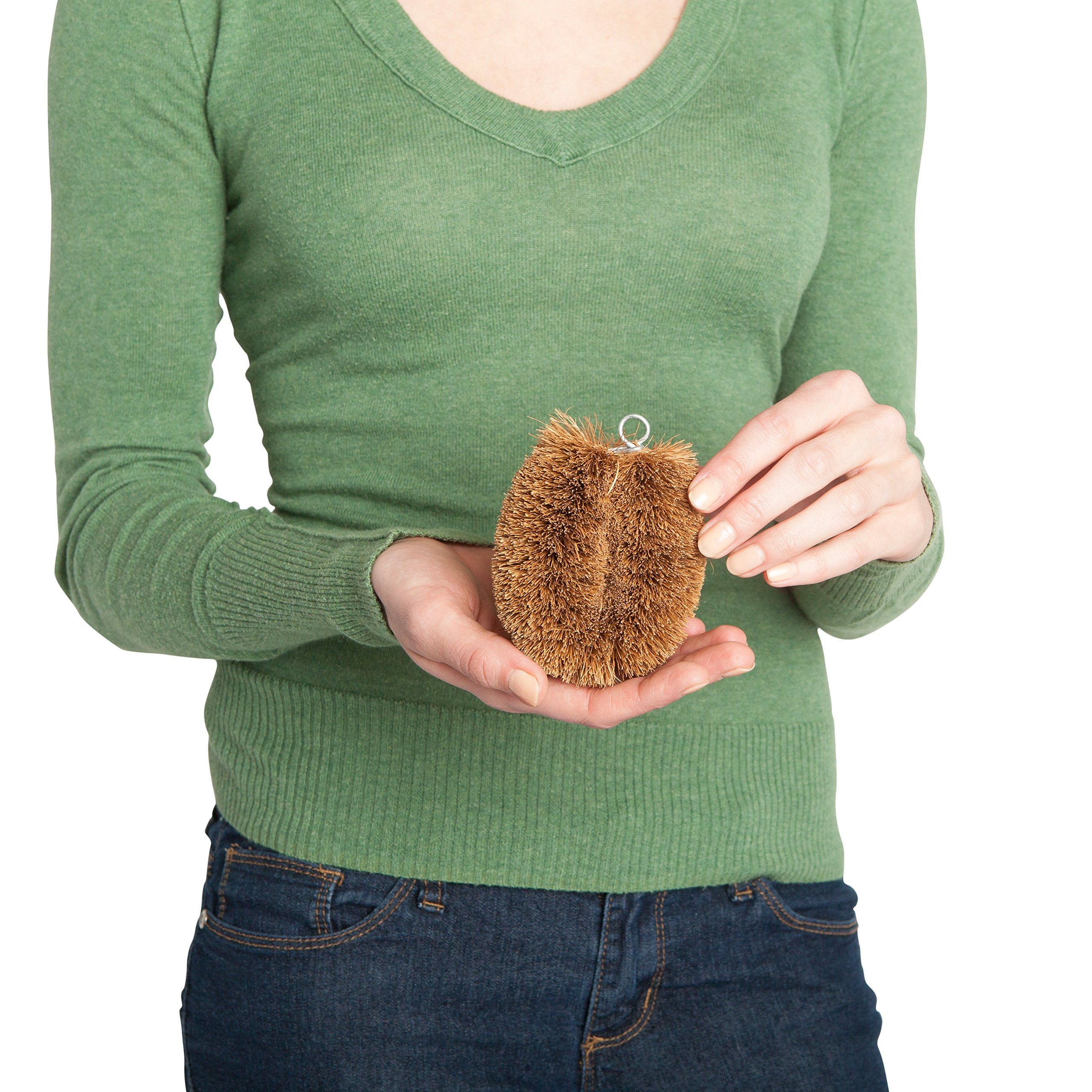 Redecker Vegetable Brush, Coconut Fiber, Set Of 2, 4 X 3 Inches, Natural Bristles Effectively Clean Soft And Tough-Skinned Fruit