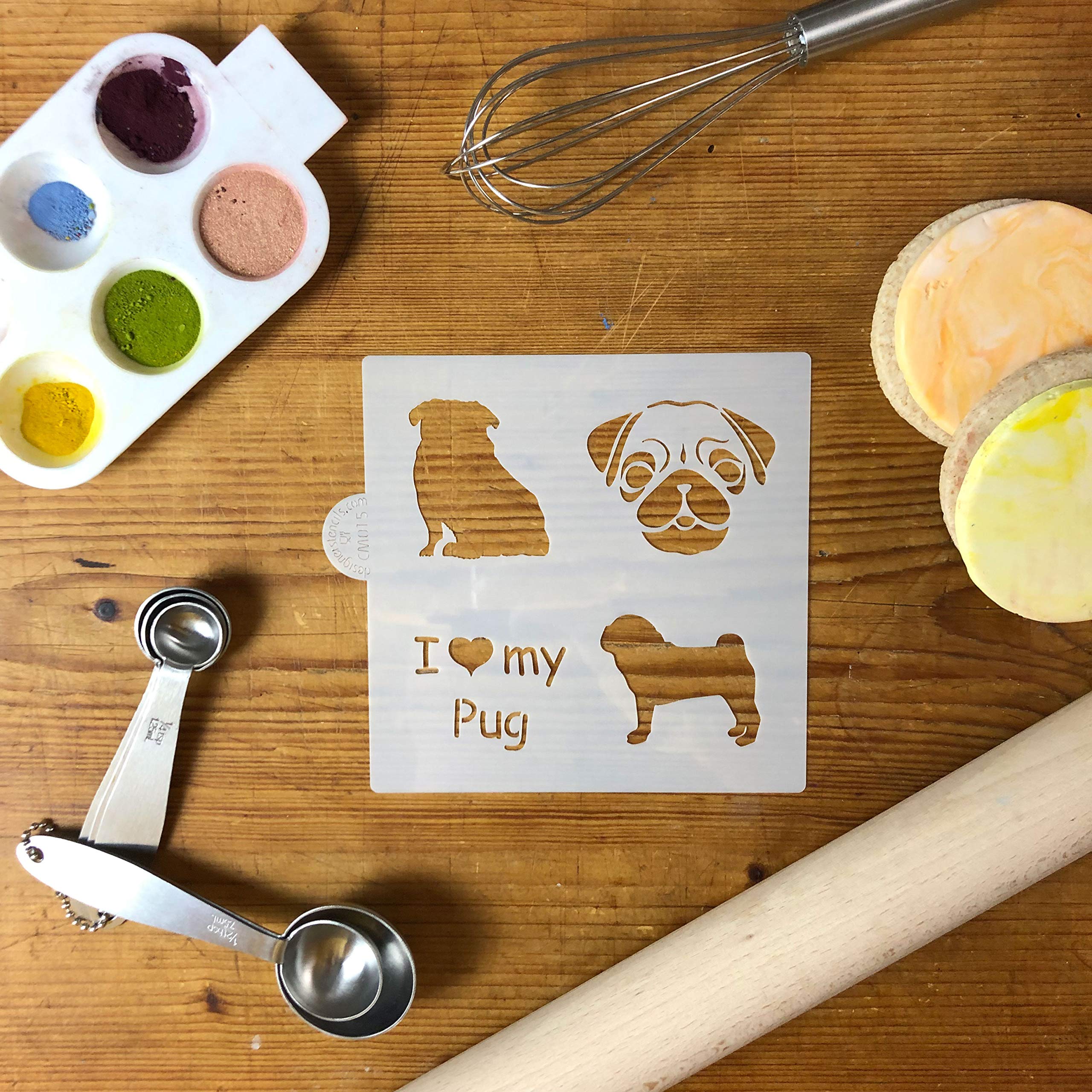 I Love My Pug Cookie And Craft Stencil By Designer Stencils