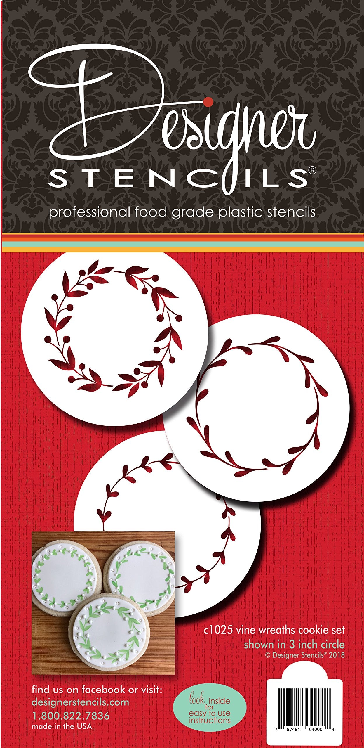 Vine Wreaths Cookie Stencil Set C1025 By Designer Stencils