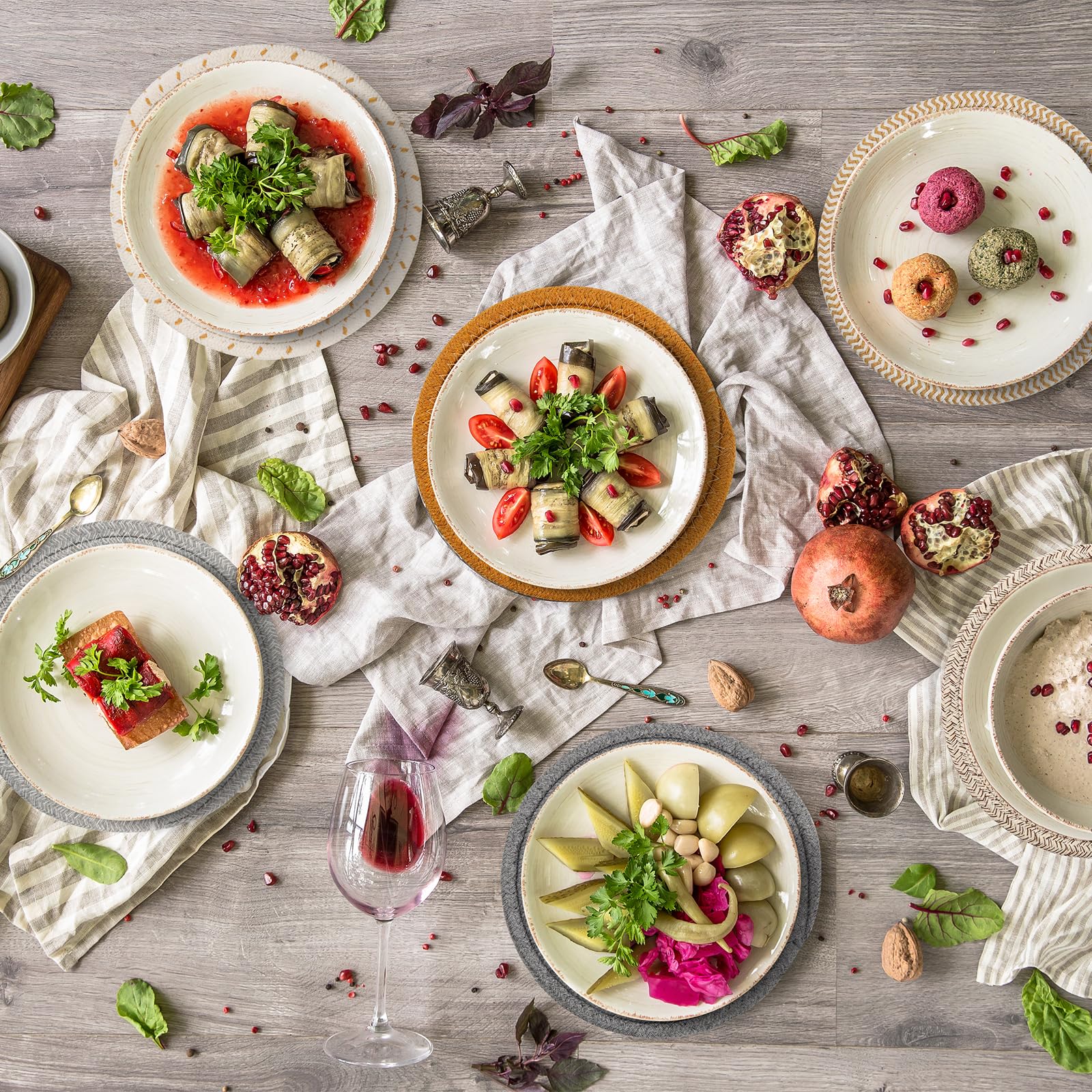 Trivets For Hot Dishes, Trivets For Hot Pots And Pans, Cotton Coasters 4 Pcs And Storage Basket 1 Pack, Pot Holders For Kitchen,