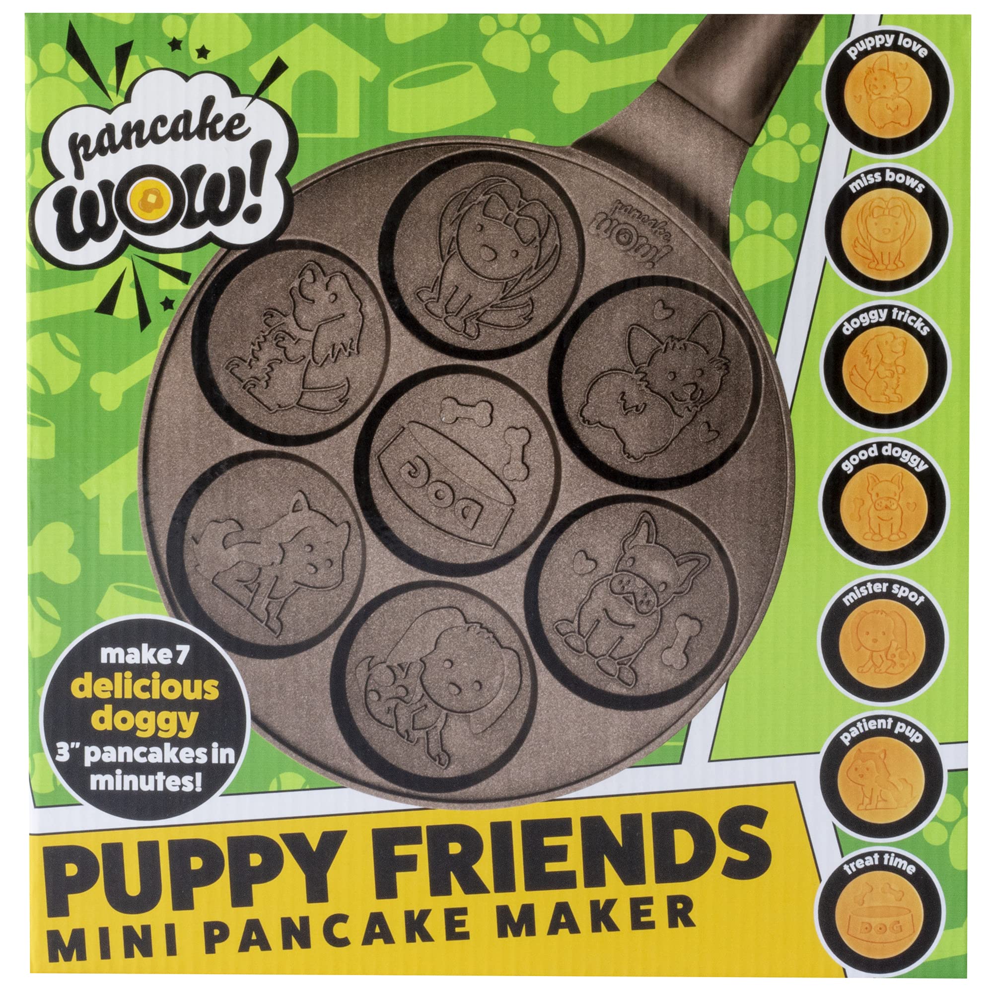 Cucinapro Puppy Friends Mini Pancake Pan - Make 7 Unique Flapjacks - Nonstick Griddle For Breakfast Pup Animal Fun & Easy Cleanu