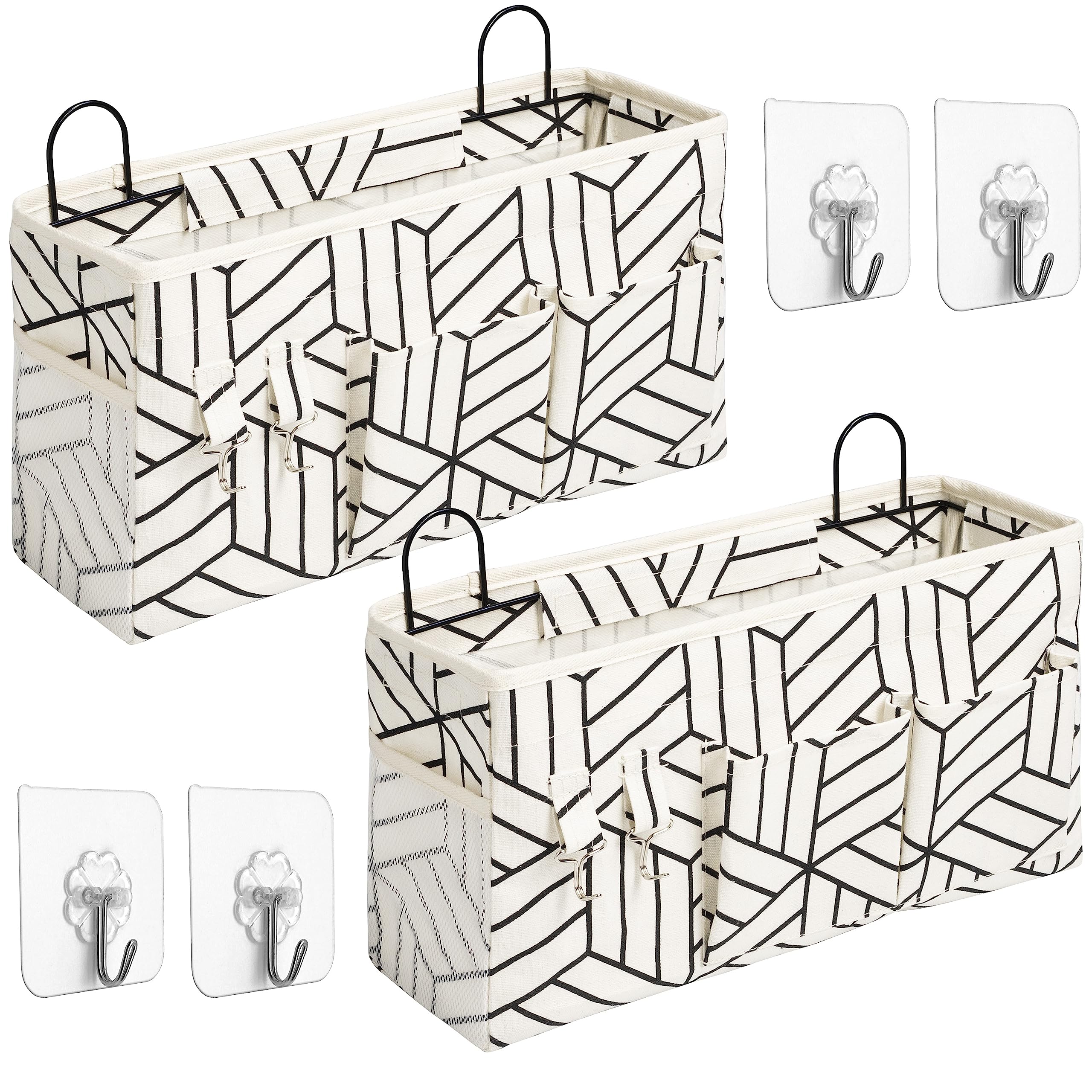 Hzzty Brny 2Pcs Large Wall Hanging Storage Bag, Door Closet Linen Fabric Pockets Organizer, Waterproof For Living Room Bedroom B