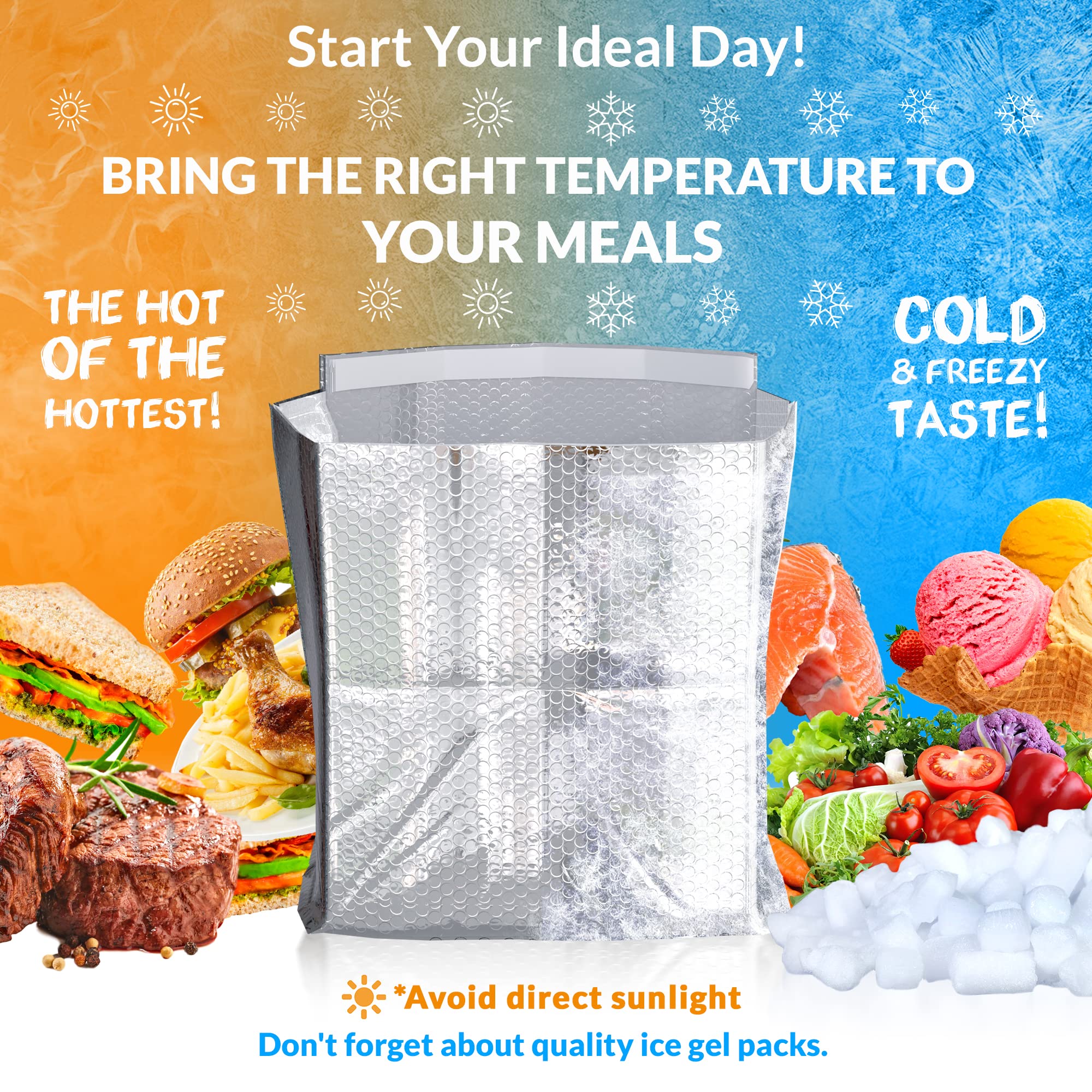 Abc Foil Insulated Box Liners 11 X 85 X 55 Inch, Pack Of 10 Silver Insulated Shipping Boxes For Frozen Food, Odorless Insulated