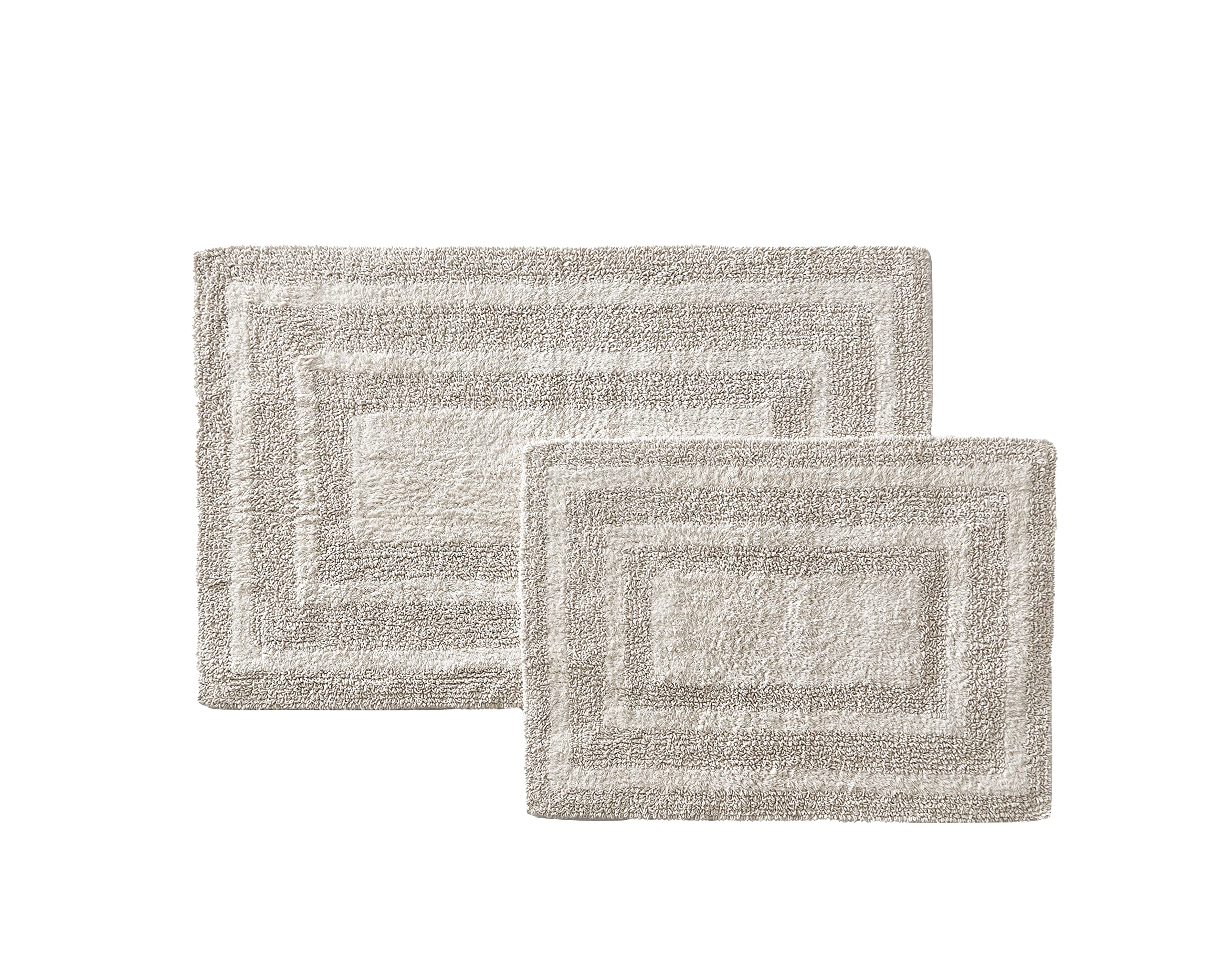 Eddie Bauer - Bathroom Rugs Set, Soft Tufted Cotton Bathroom Decor, Super Absorbent & Quick Dry (Logan Light Grey, 2 Piece)
