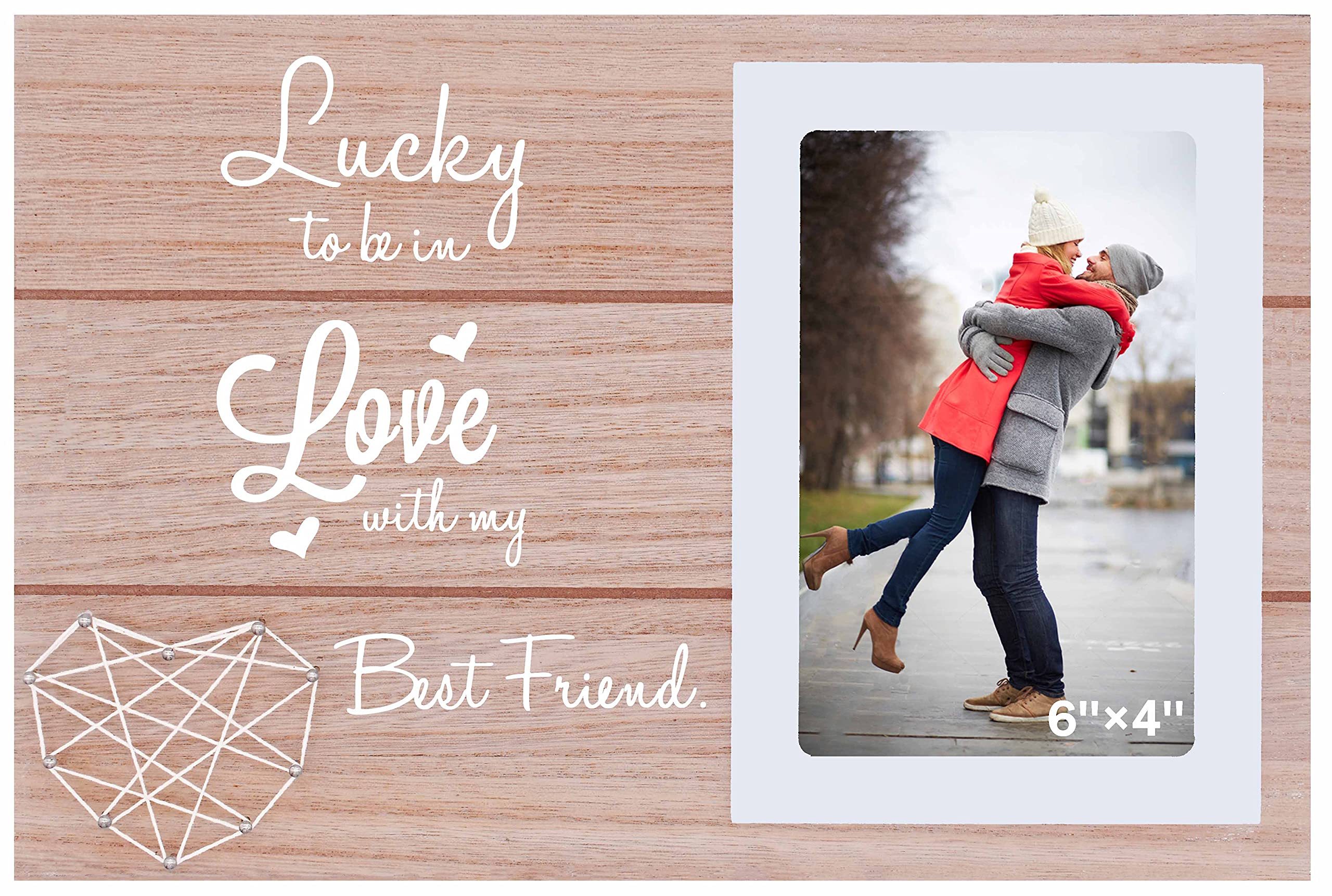 NZY Anniversary Valentines Day Gift-Boyfriend Girlfriend Gift-Fiancee Couples Gift-Lucky to Be in Love With My Best Friend-Birt