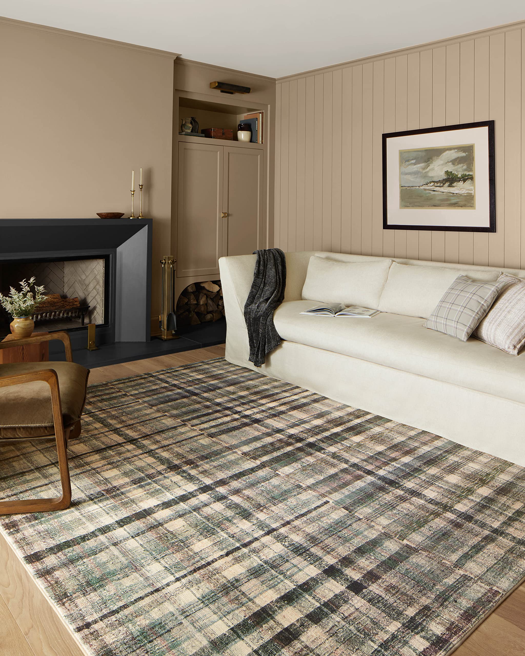 Loloi Chris Loves Julia x Humphrey Collection, Forest & Multi 2-0 x 5-0 Area Rug - Plaid Accent Rugs for Living Room, Bedroom,