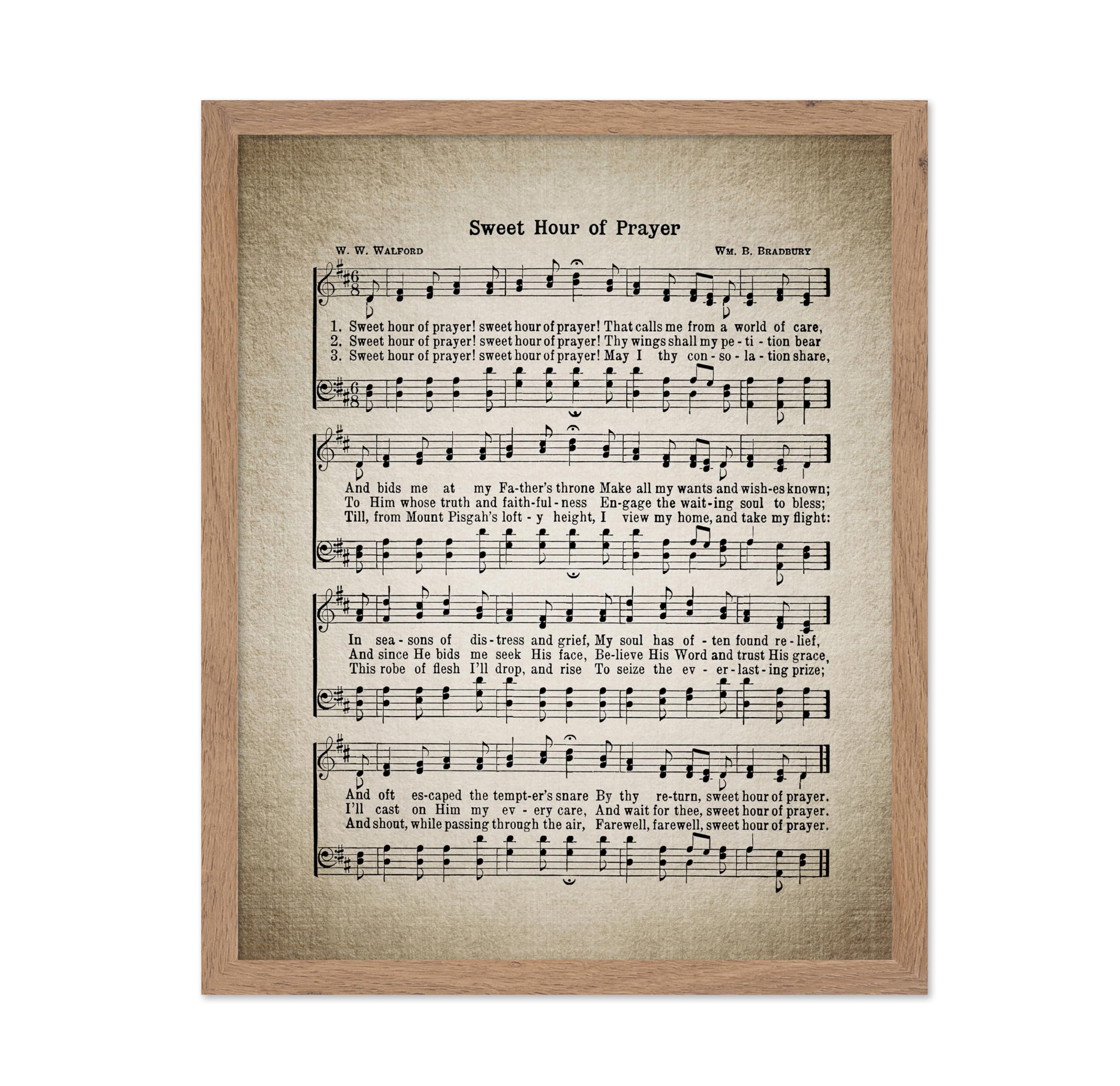 Poster Master Sweet Hour of Prayer Poster - Hymnal Song Sheet Print - Sheet Music Art - Gift for Him, Her, Musician - Perfect Mu