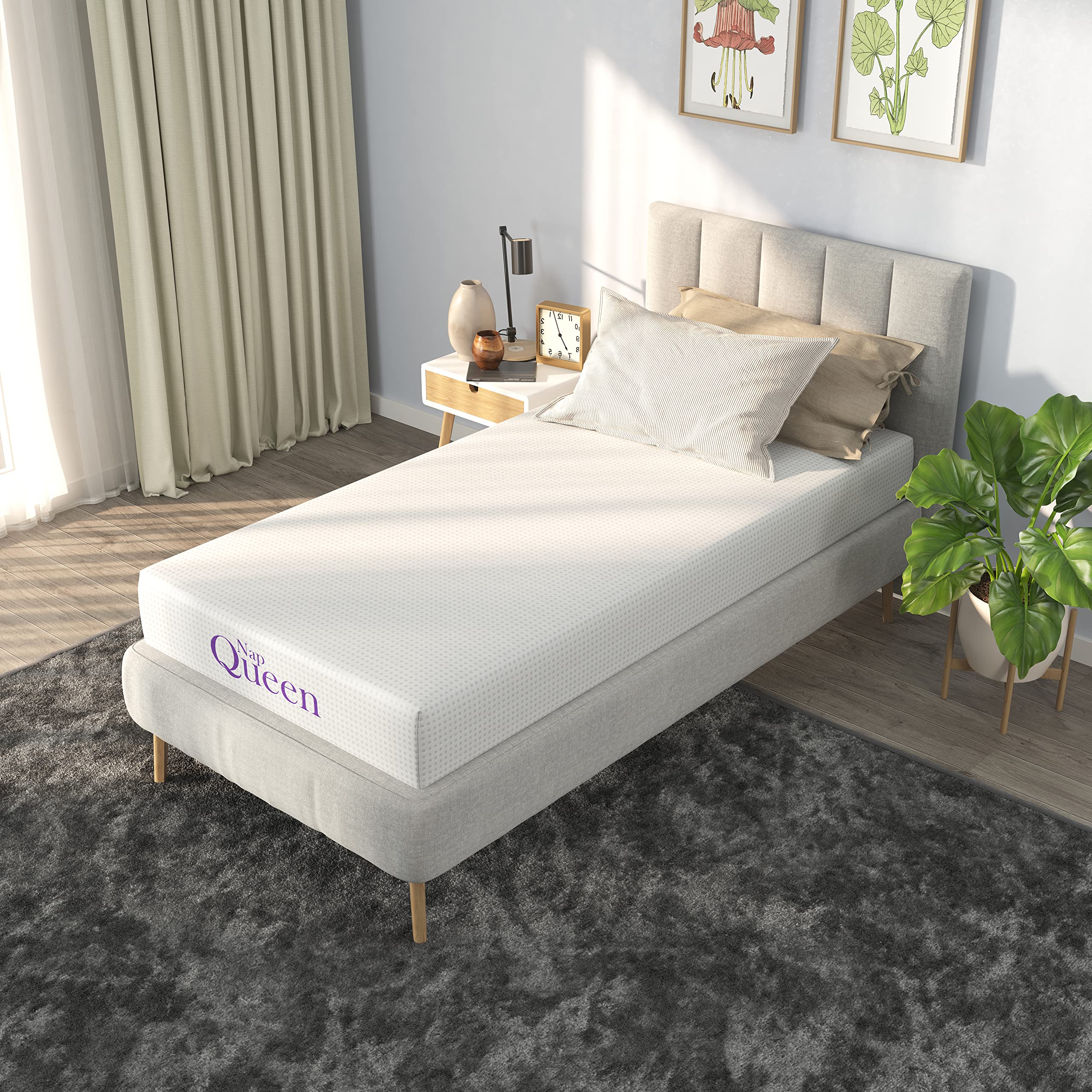 Napqueen 8 Inch Twin-Xl Size Mattress, Bamboo Charcoal Memory Foam Mattress, Bed In A Box
