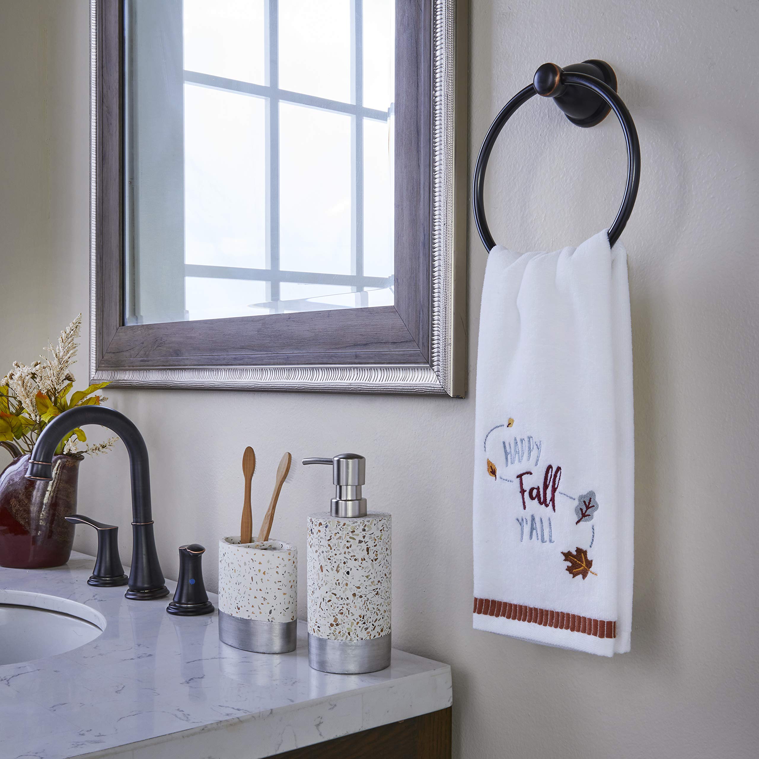 SKL Home Harvest Happy Fall Yall Hand Towel  White Small