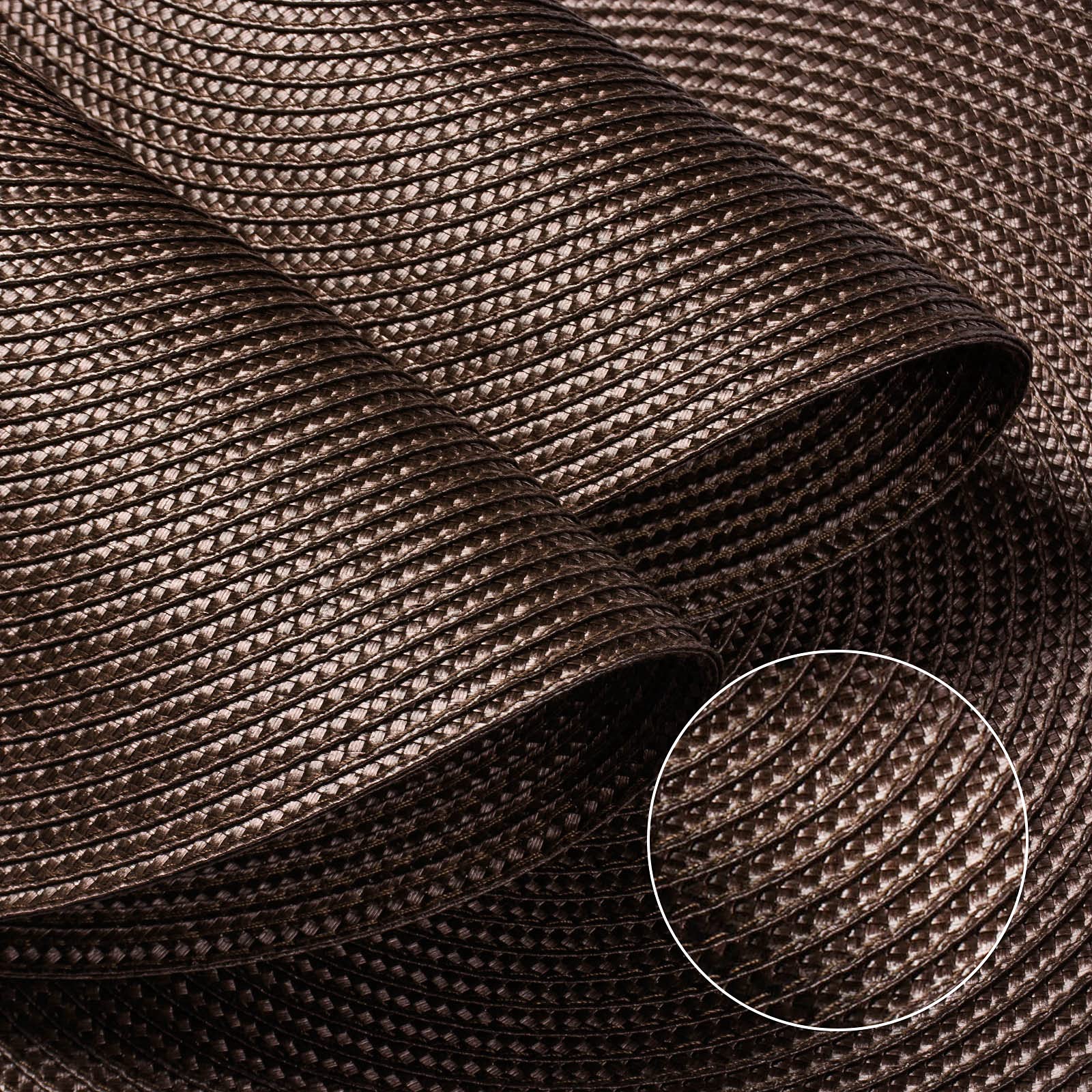 Funwheat Round Braided Placemats Set Of 6 Table Mats For Dining Tables Woven Washable Non-Slip Place Mats 15 Inch (Brown, 6Pcs)