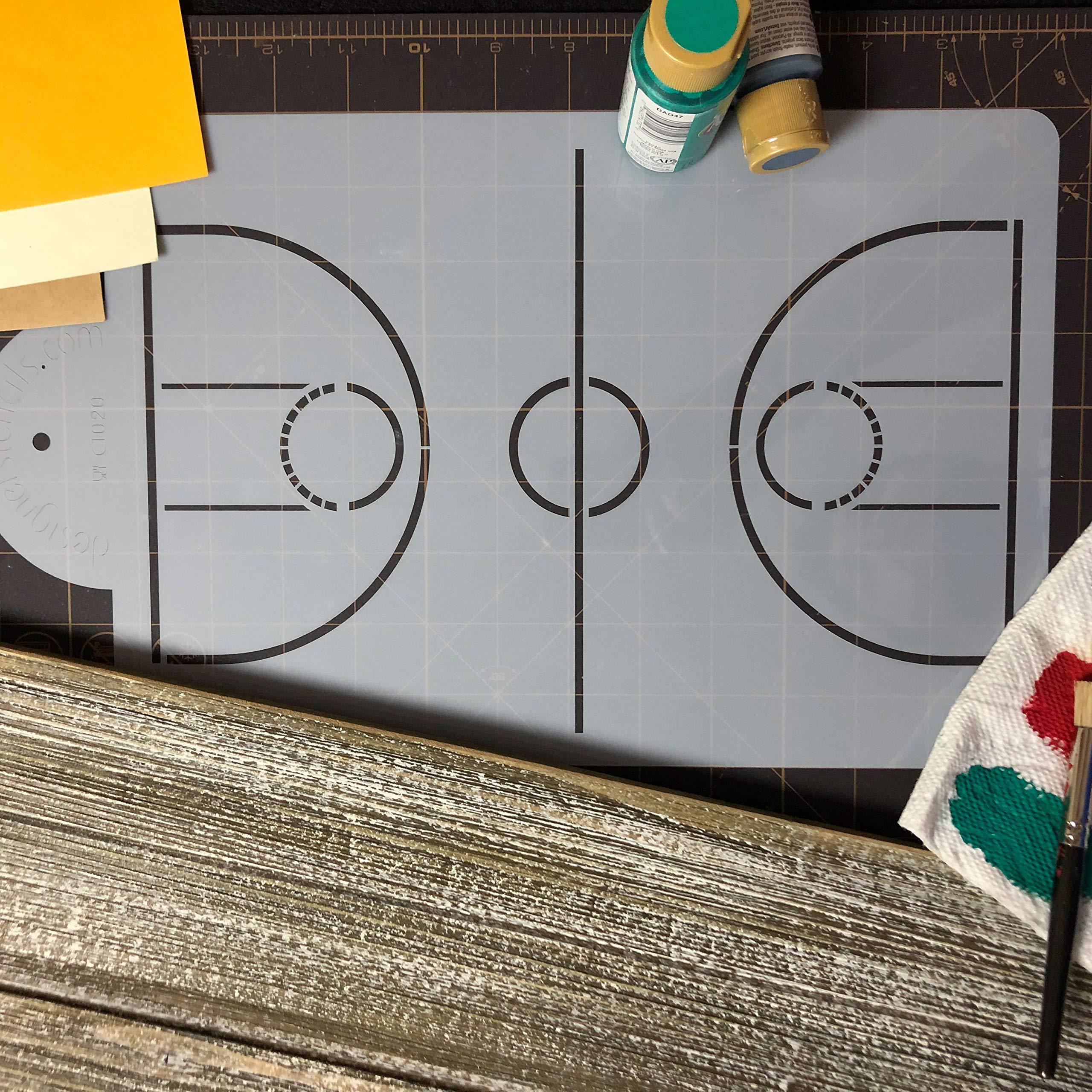 Basketball Court 1/4 Sheet Cake Stencil C1020 By Designer Stencils