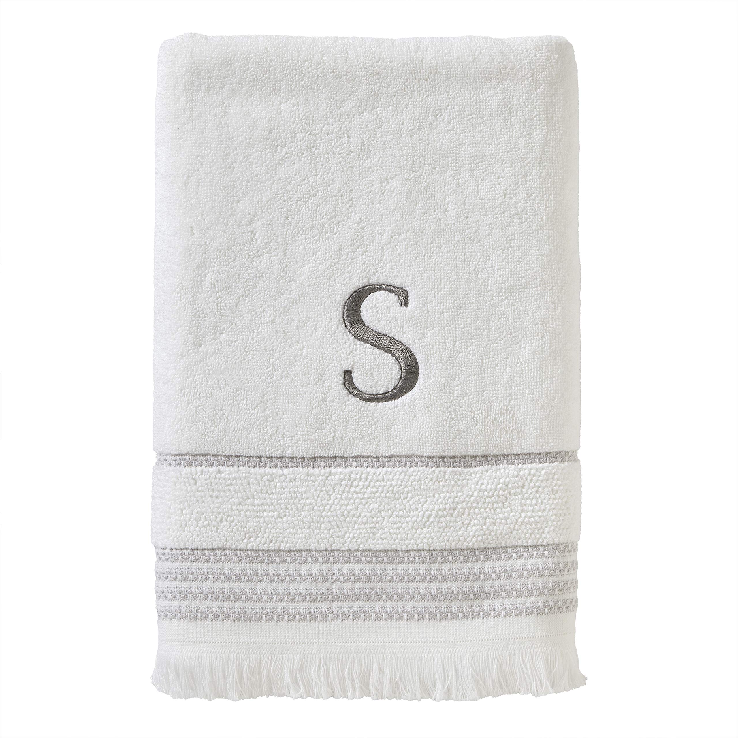 Skl Home Casual Monogram Bath Towel, S, 28X54, White