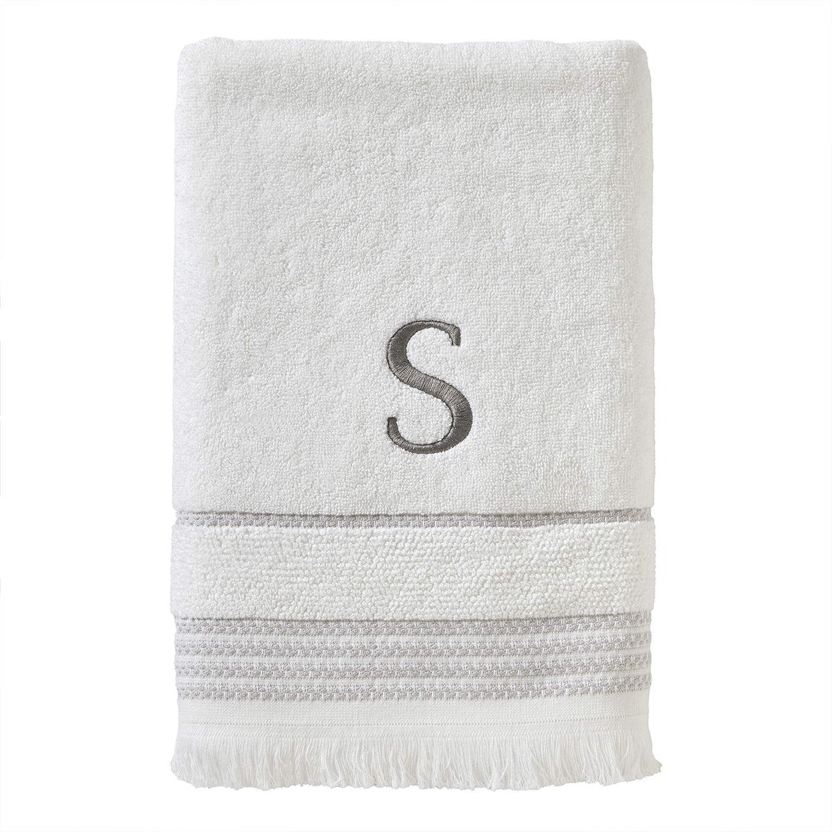 Skl Home Casual Monogram Bath Towel, S, 28X54, White