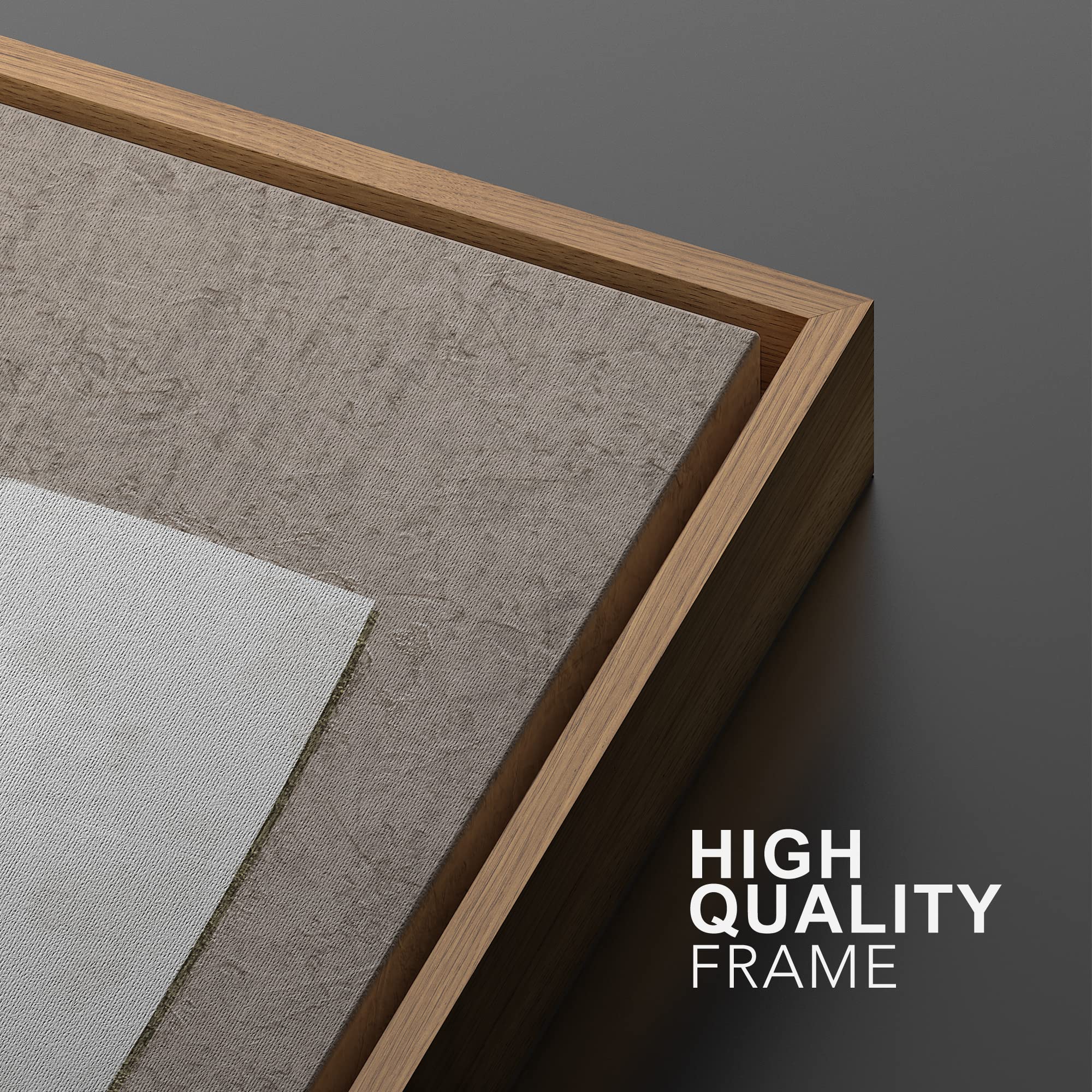 SIGNWIN Framed Canvas Print Wall Art Set Art Deco Grunge White Polygons Abstract Shapes Cozy Neutral Minimal Decorative Nordic Zen Bohemian for Living Room  Bedroom  Office - 16''x24''x2 Natural