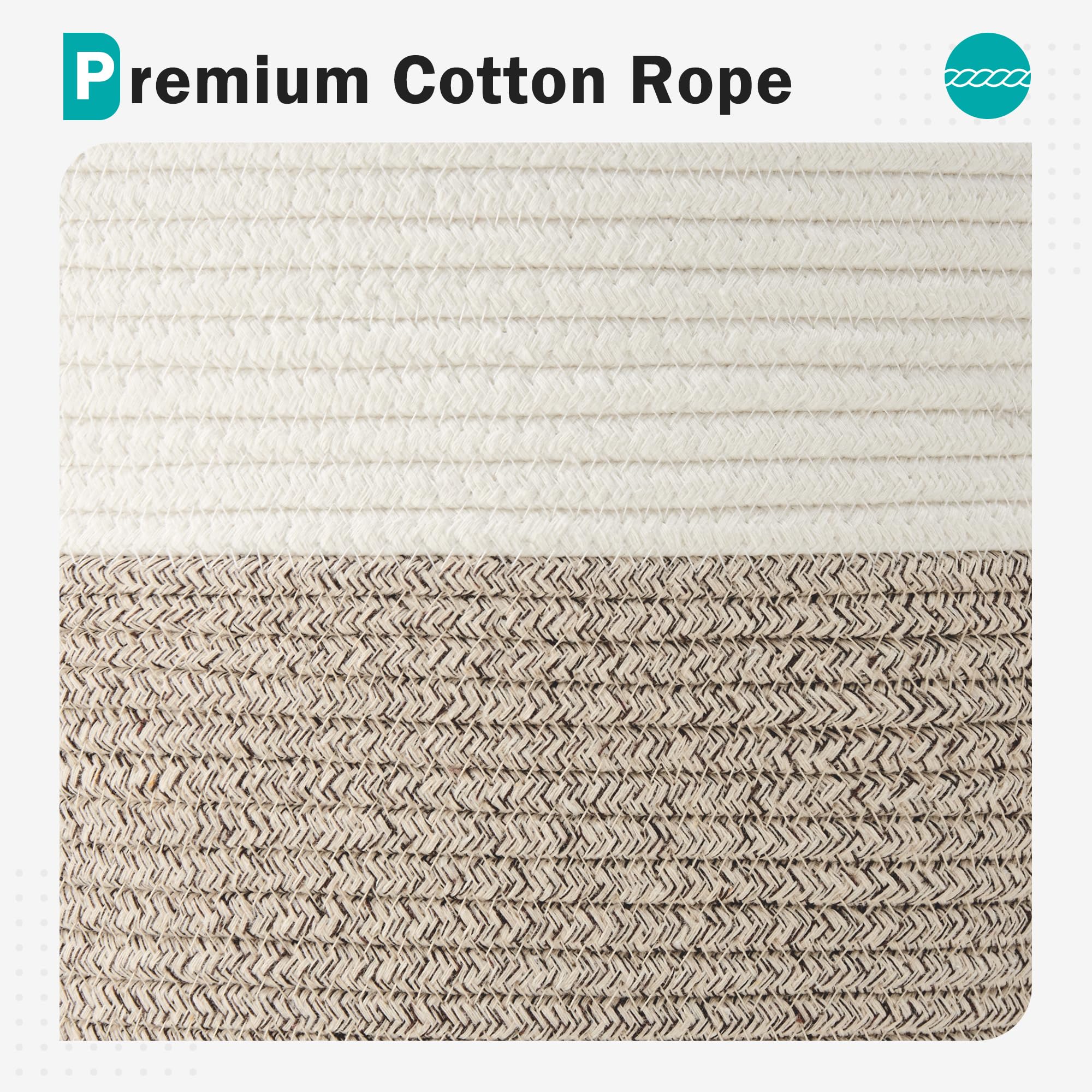 Cotton Rope Laundry Basket By Youdenova, 72L Woven Collapsible Laundry Hamper, Clothes Hamper With Reinforced Handles In The Lau