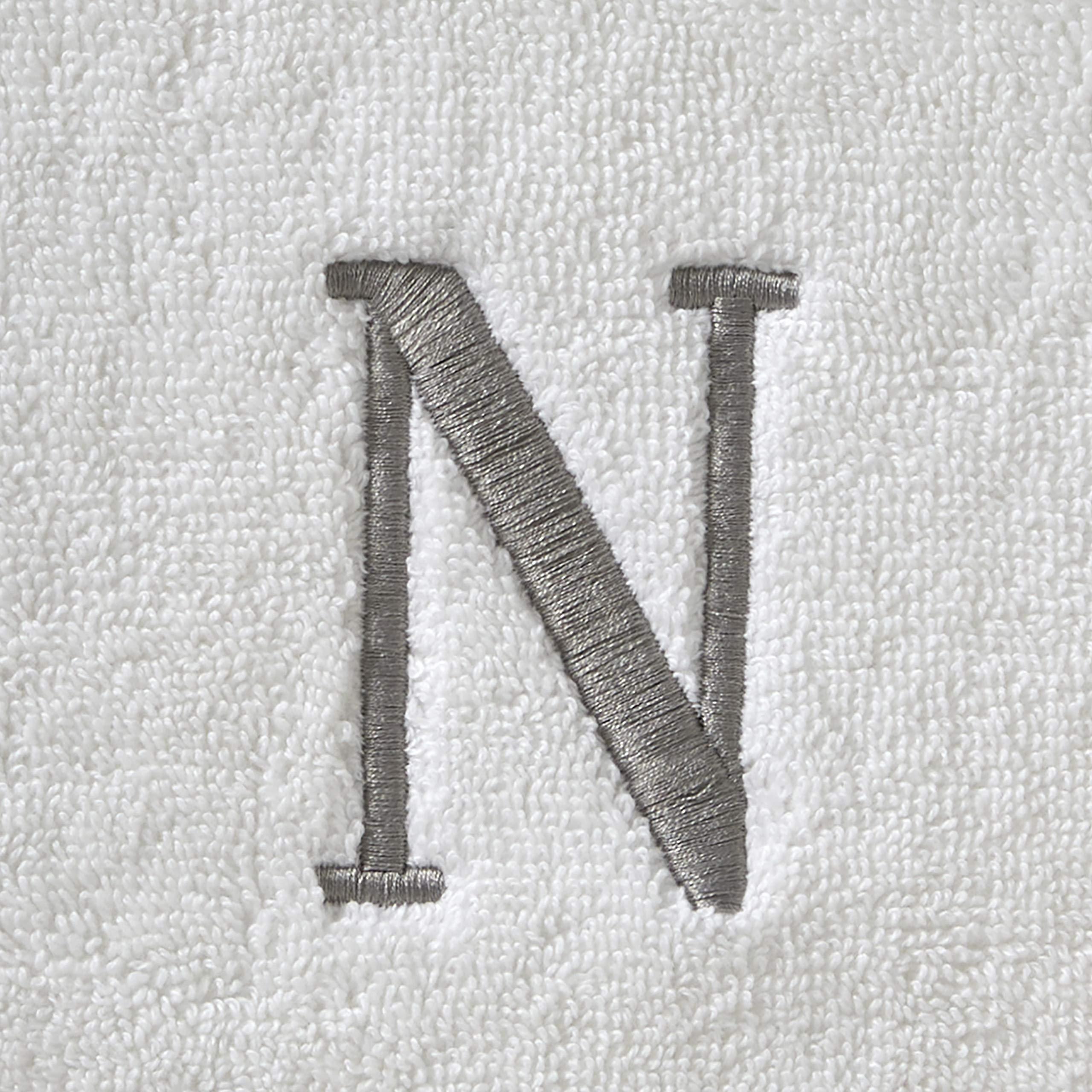 Skl Home Casual Monogram Bath Towel, N, 28X54, White