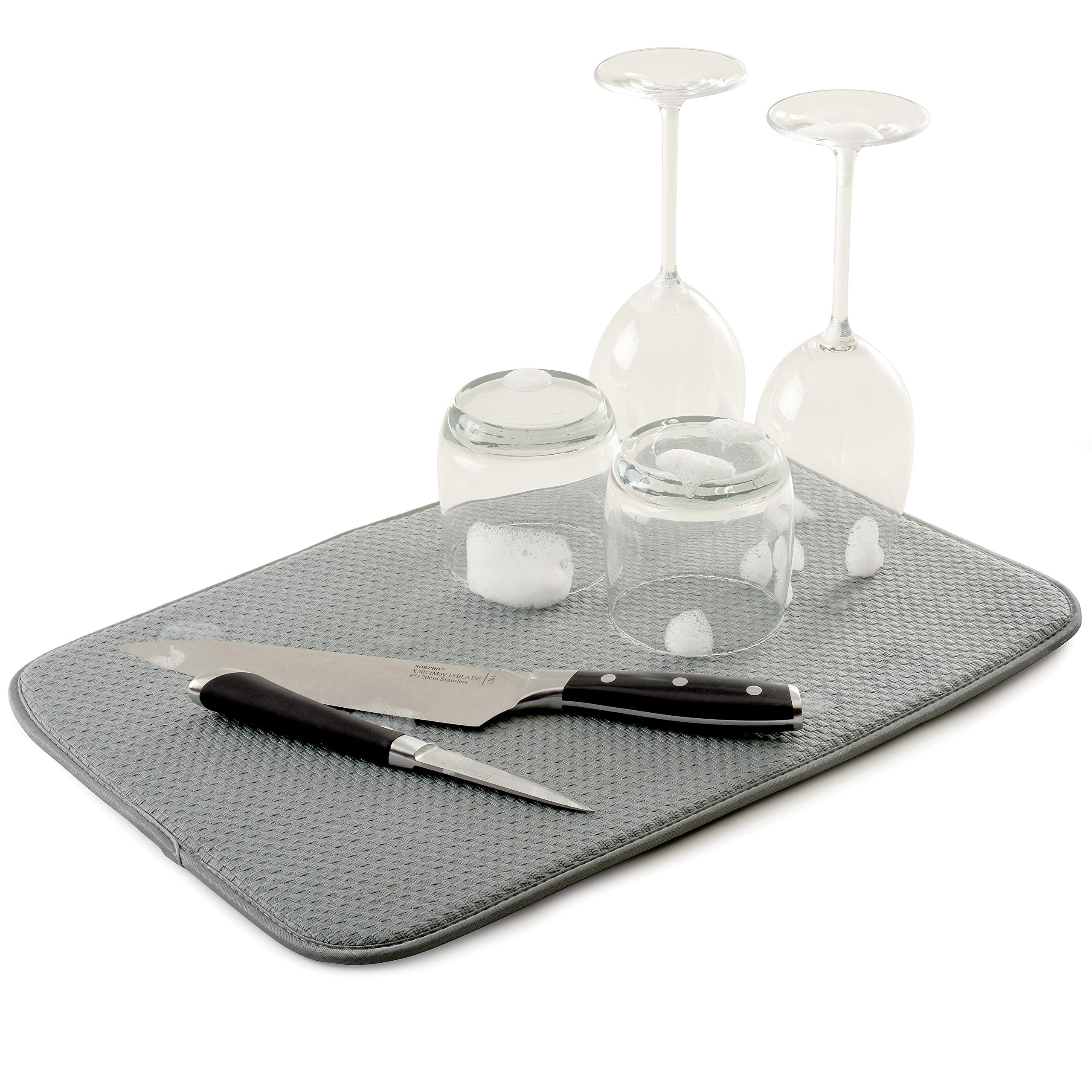 Norpro - 329 Norpro Dish Drying Mat, 18'' X 12'', Gray