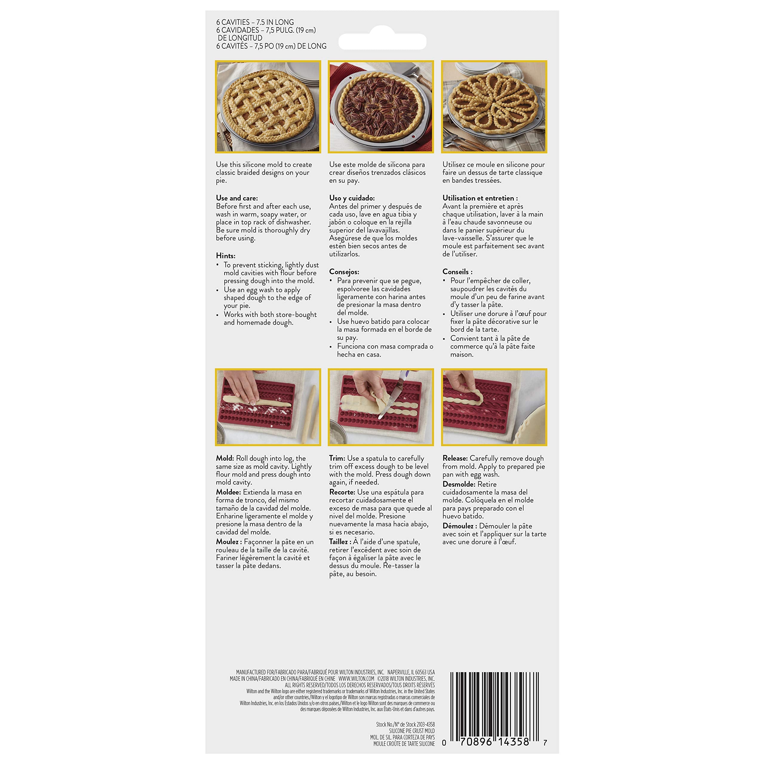 Wilton Silicone Pie Crust Mold, 6-Cavity