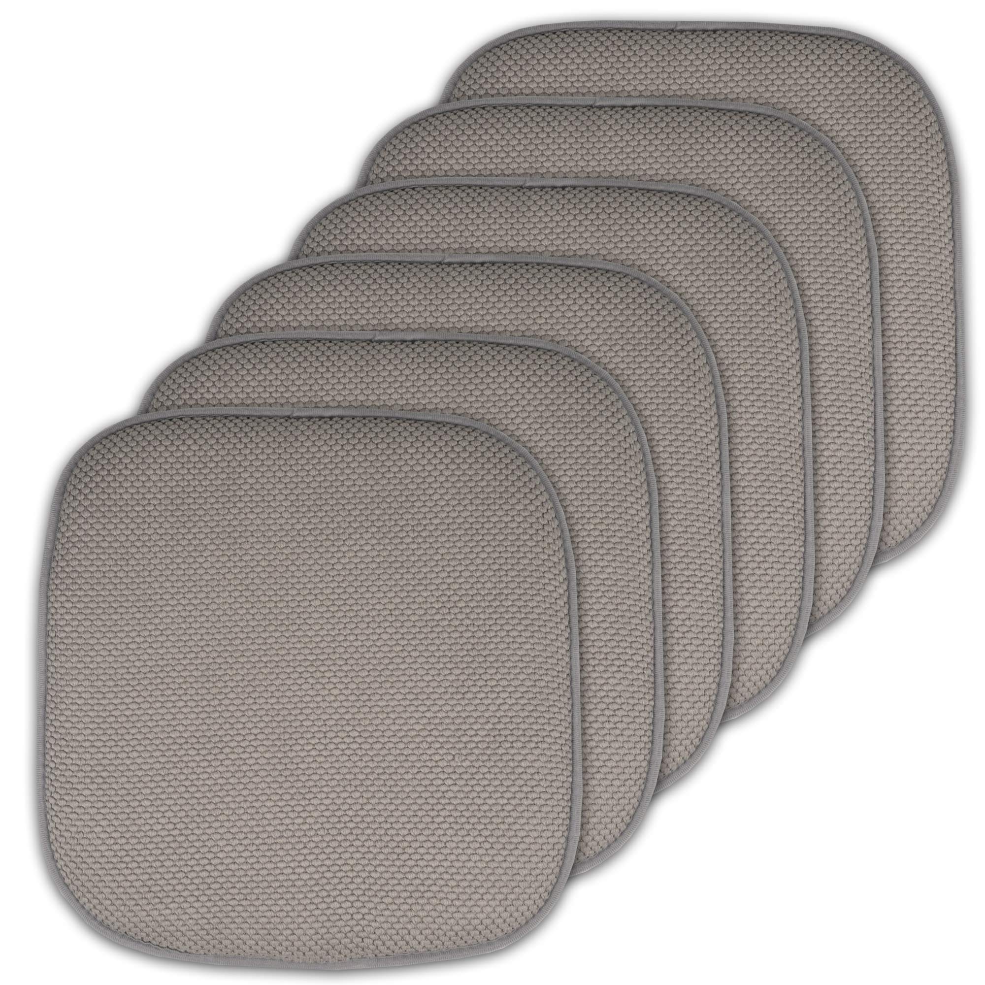 Sweet Home Collection Cushion Memory Foam Chair Pads Honeycomb Nonslip Back Seat Cover 16 X 16 6 Pack Silver