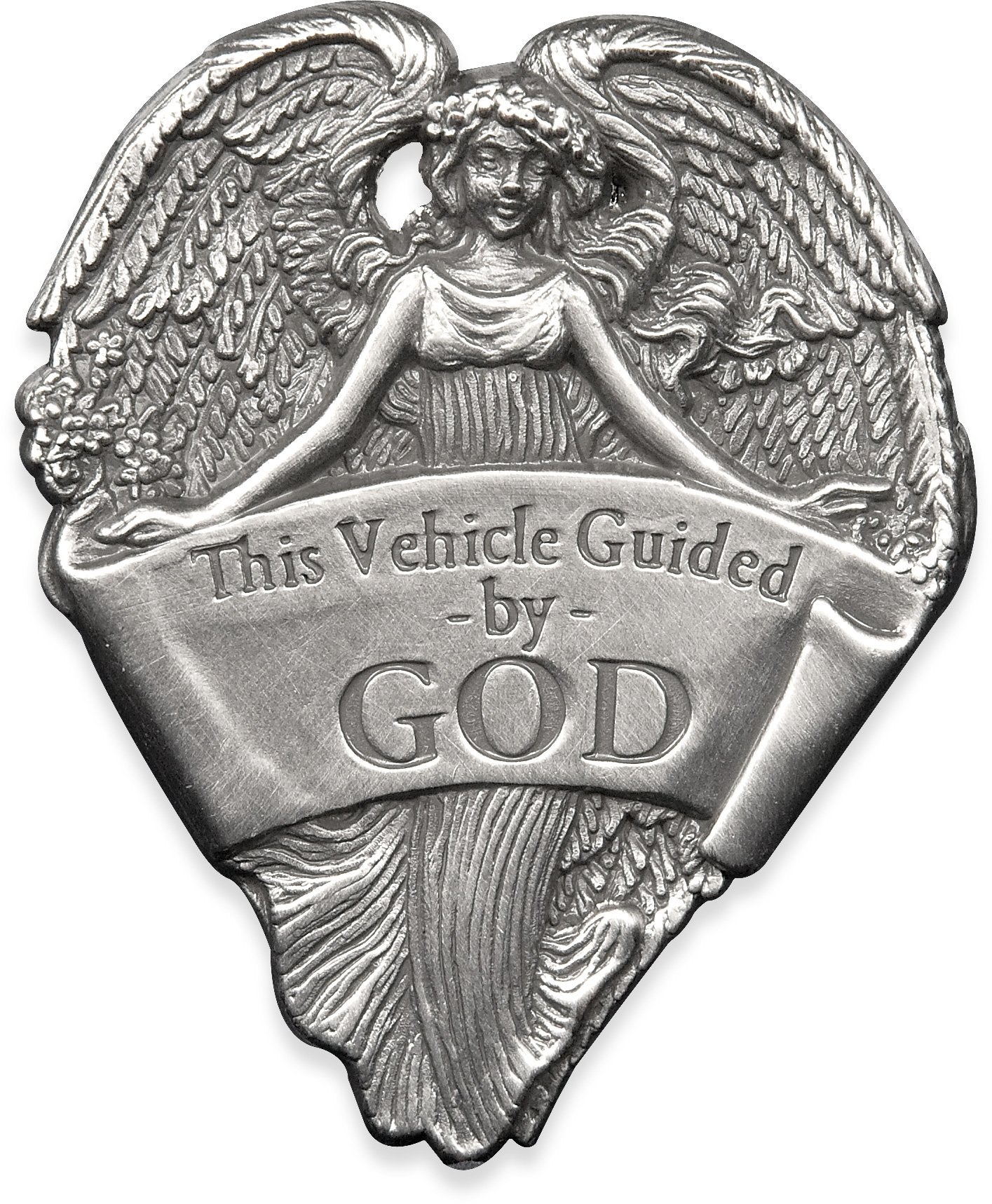 Angelstar 15727 Metal Visor Clip, 2-1/2-Inch, This Vehicle Guided By God