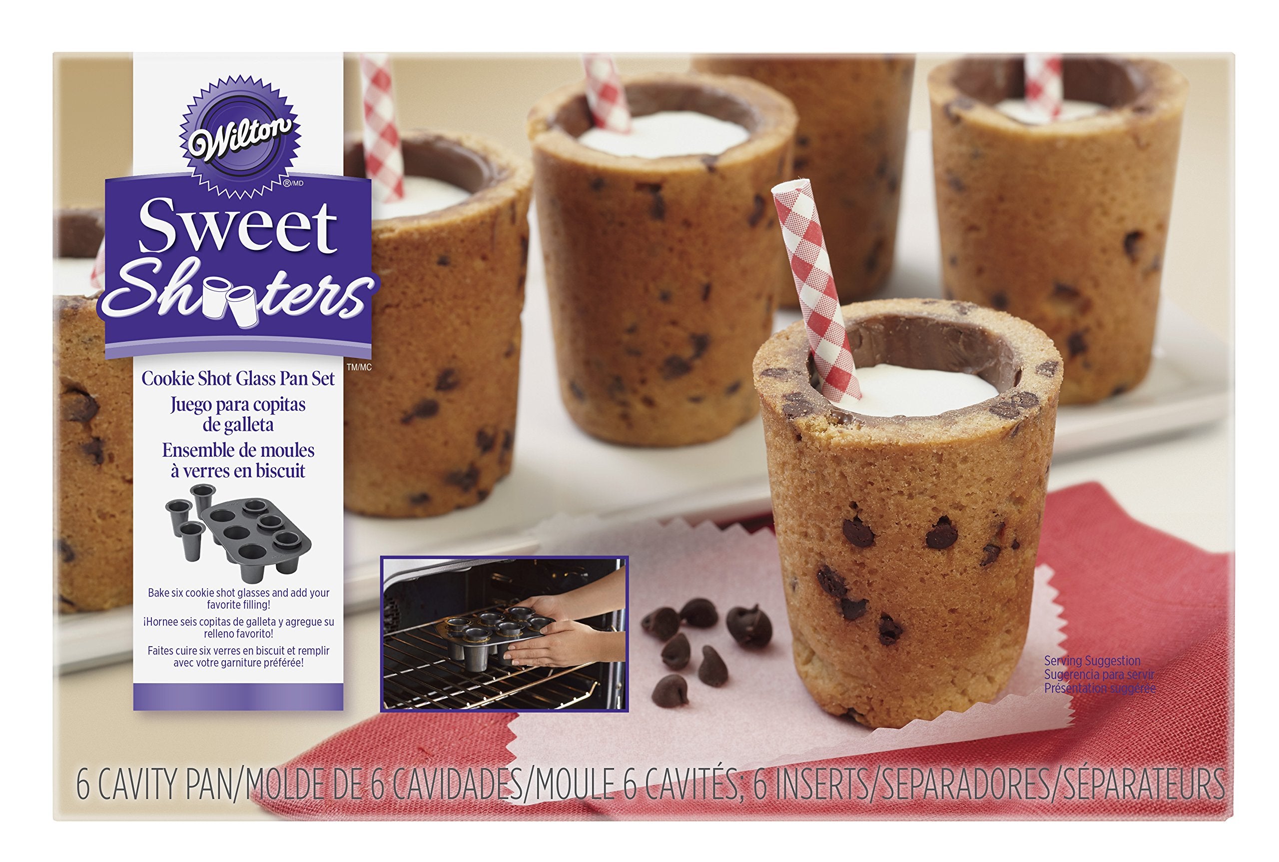 Wilton Cookie Shot Glass, 6-Cavity - Bake Perfect Sweet Shooters With This 6-Cup Cookie Shot Glass Pan, Non-Stick Round Pan Made