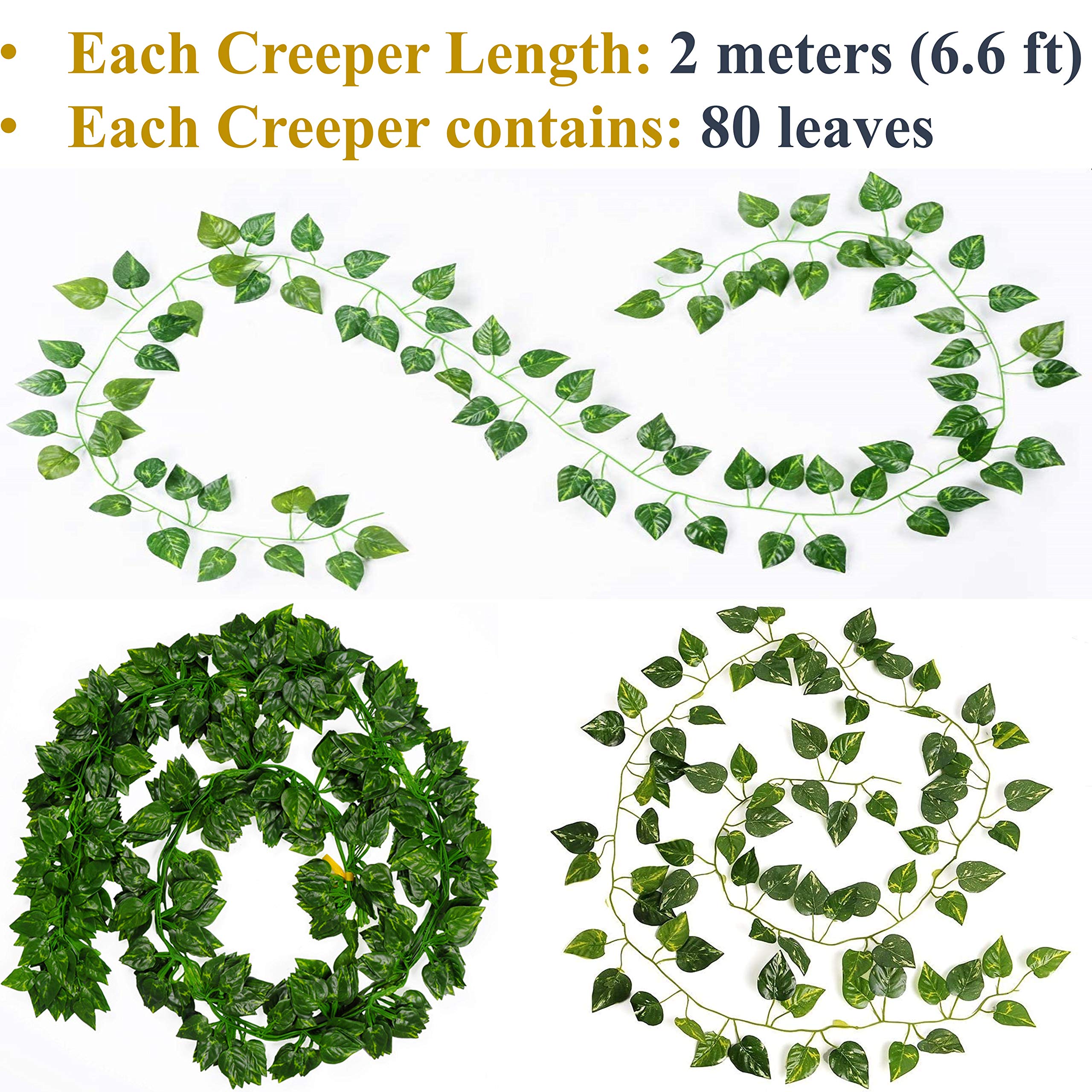 Tdas Artificial Ivy Garlands Leaves Greenery Hanging Vine Creeper Plants For Home Decor Door Wall Balcony Decoration Party Festi