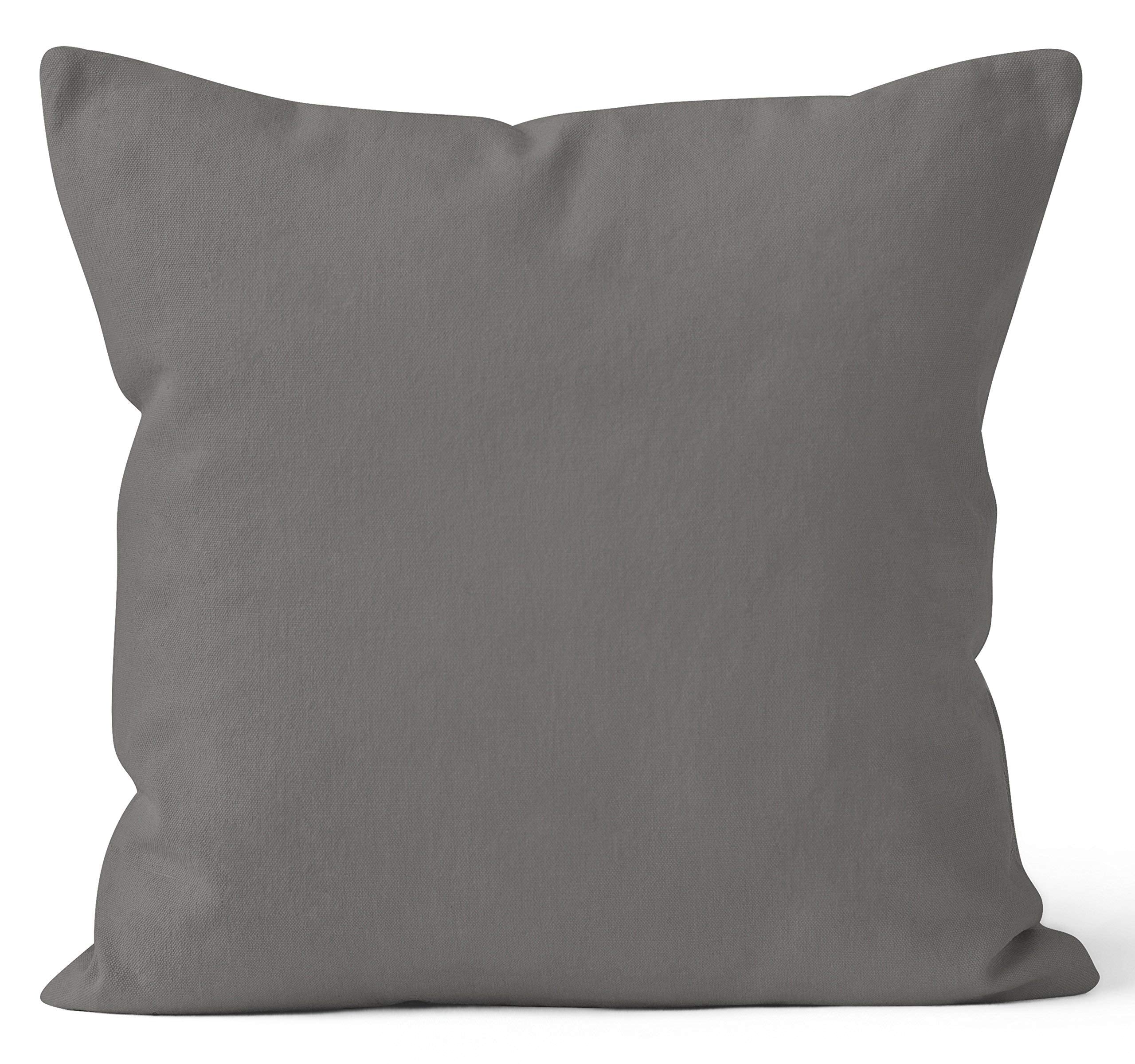 Encasa Xo Throw Pillow Covers 24X24 In Set Of 1 Grey | No Inserts | Cotton Pillow Covers For Living Room, Bed, Sofa, Couch | Dec